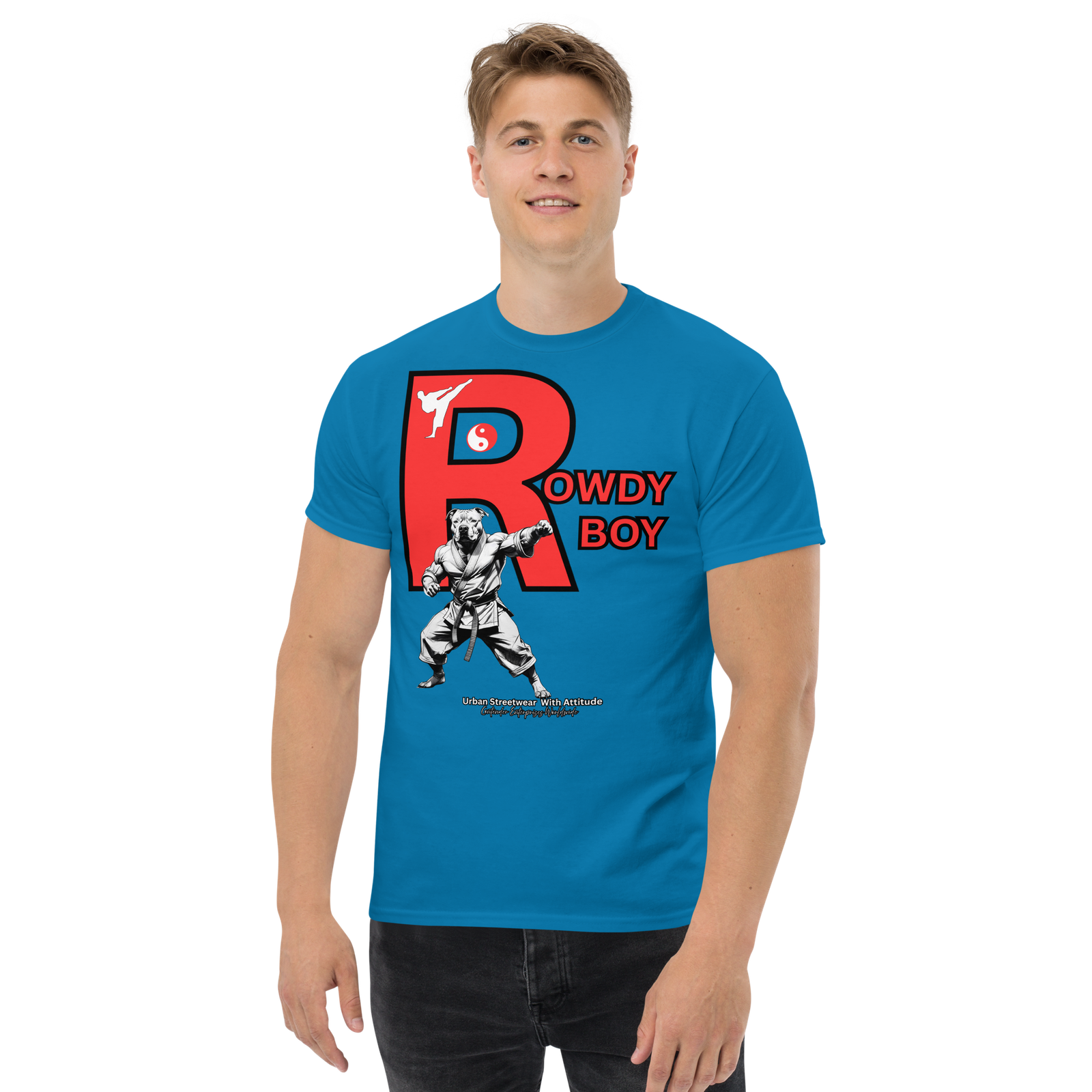 Rowdy Boy "Karate Pit Bull" Unisex Classic Tee - Image 97