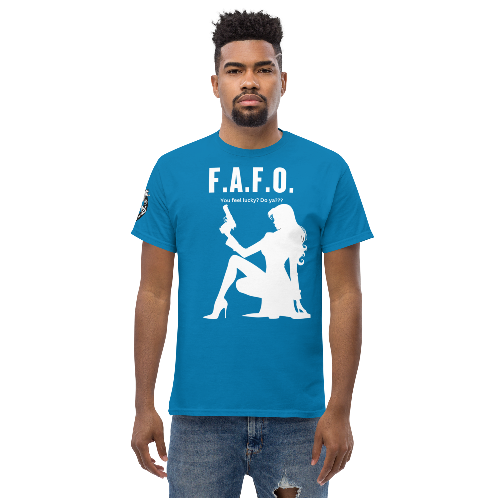 Rowdy Boy "F.A.F.O. Fuck Around & Find Out" (Do You Feel Lucky?) Unisex Classic Tee - Image 145