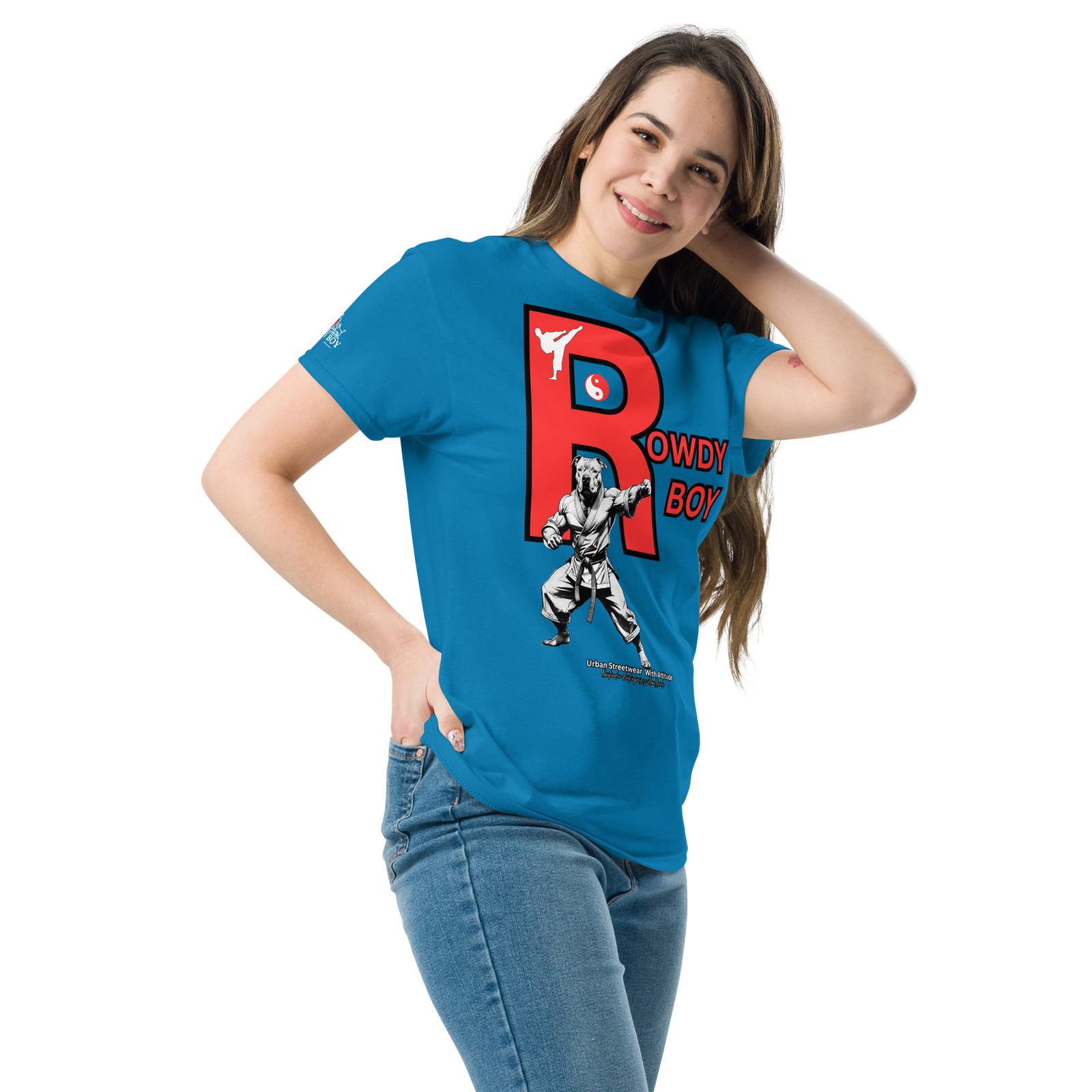 Rowdy Boy "Karate Pit Bull" Unisex Classic Tee - Image 91