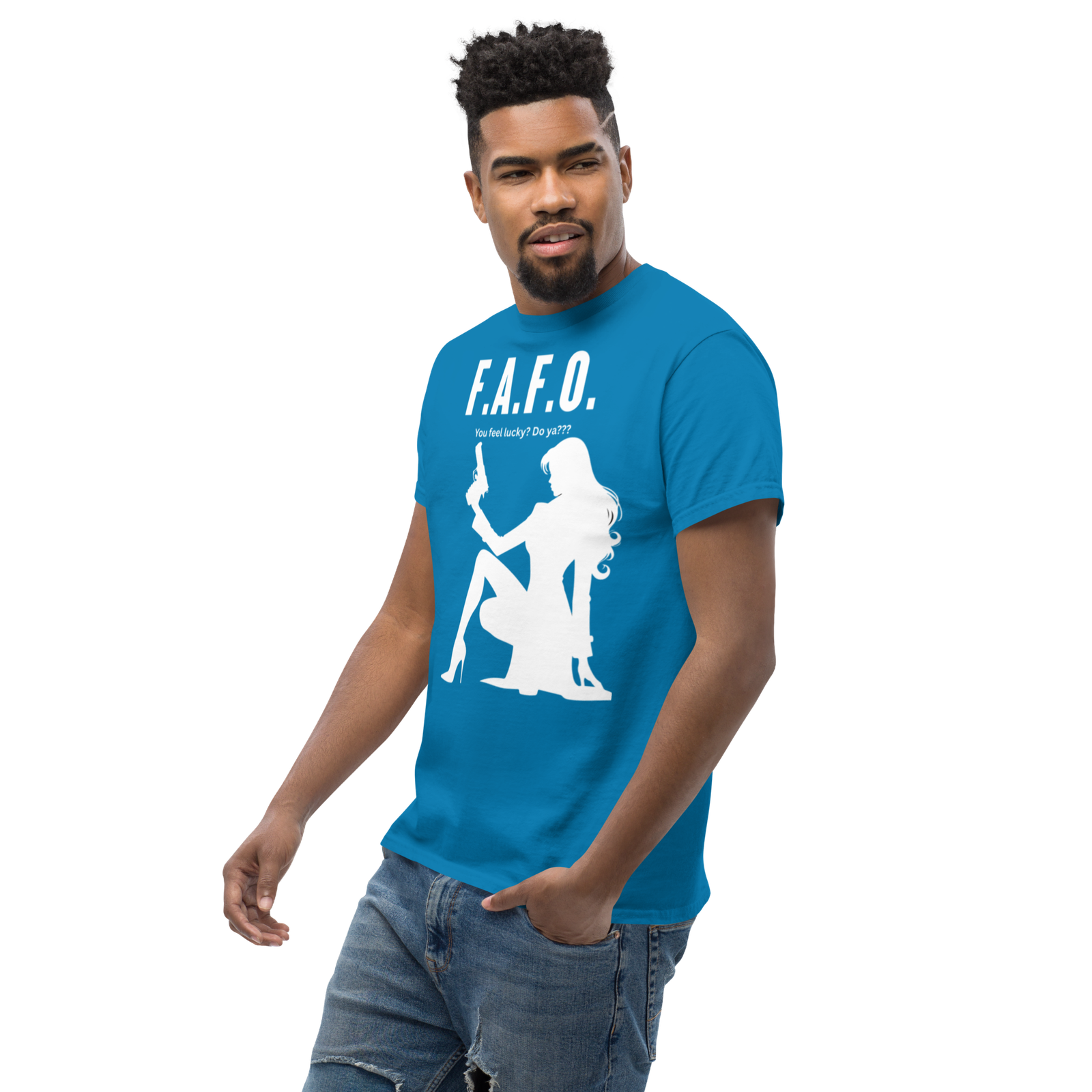 Rowdy Boy "F.A.F.O. Fuck Around & Find Out" (Do You Feel Lucky?) Unisex Classic Tee - Image 143