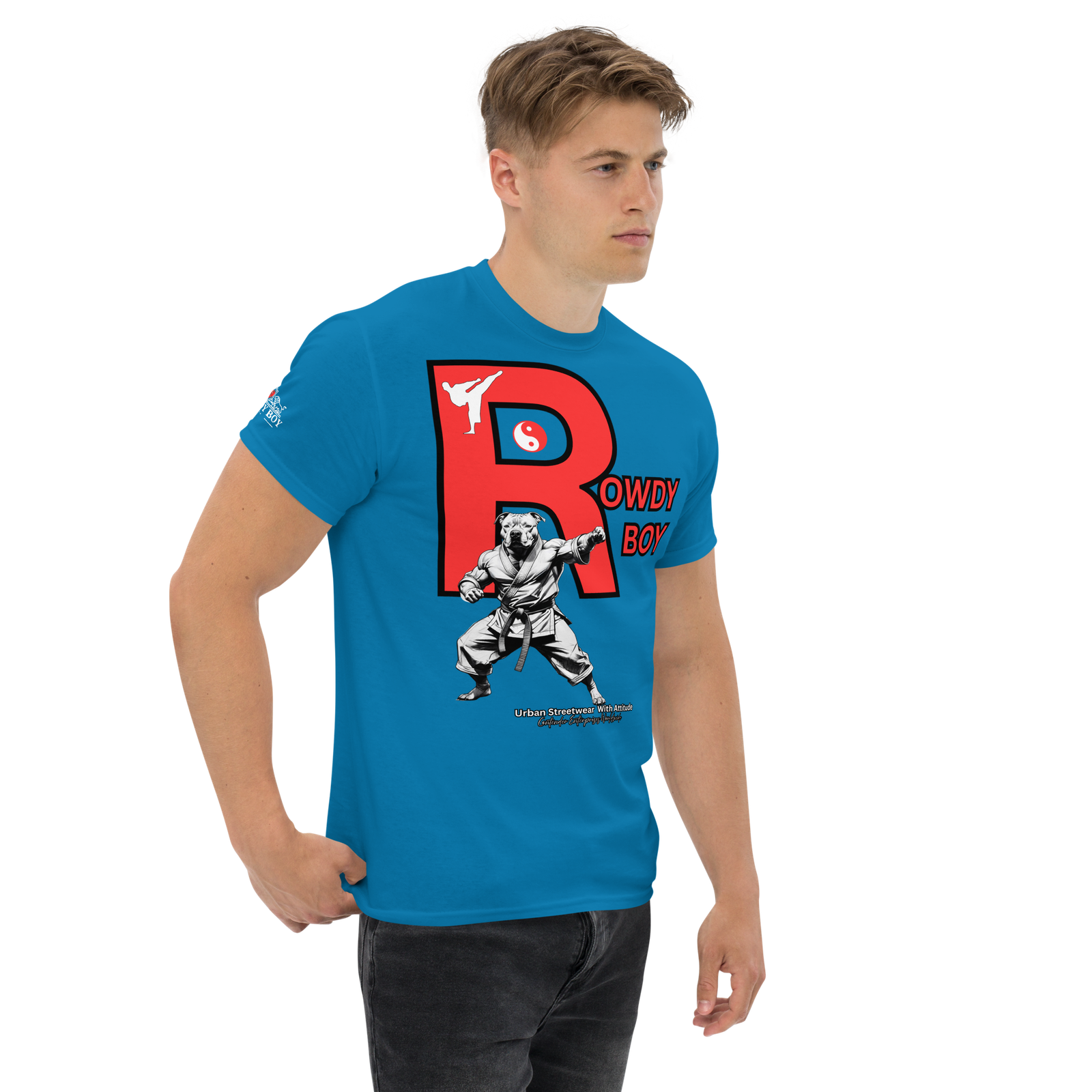 Rowdy Boy "Karate Pit Bull" Unisex Classic Tee - Image 96