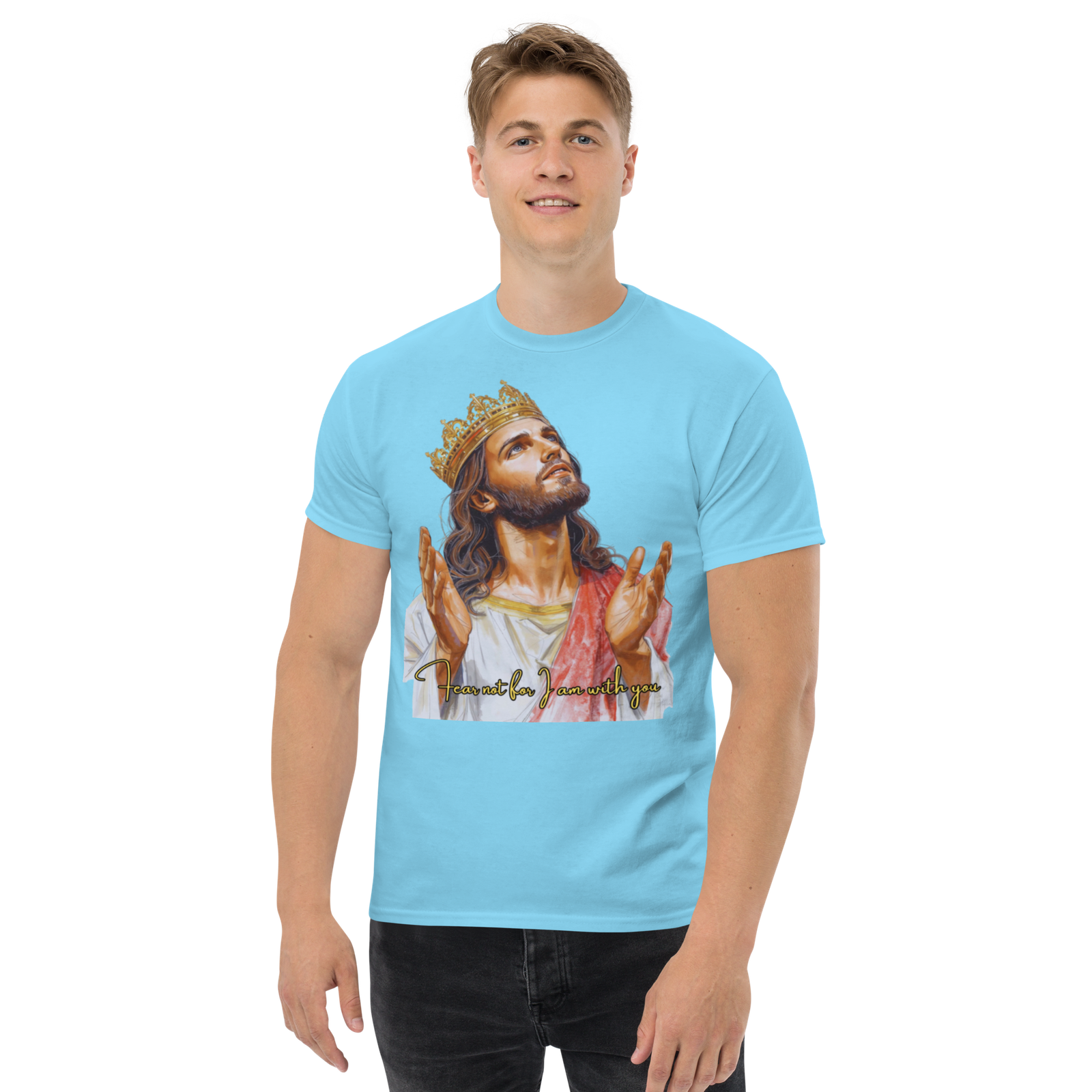 Rowdy Boy "Fear Not For I Am With You" (Jesus) Unisex Classic Tee - Image 166