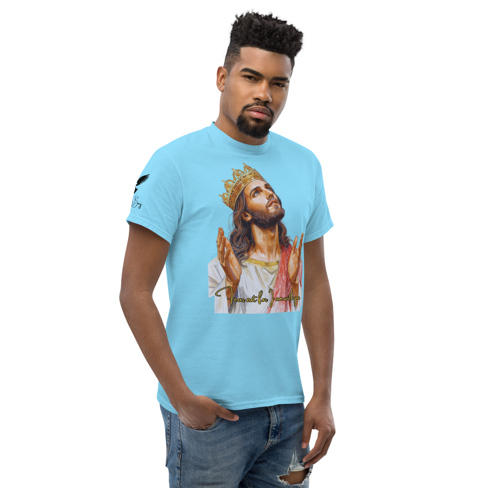 Rowdy Boy "Fear Not For I Am With You" (Jesus) Unisex Classic Tee - Image 159