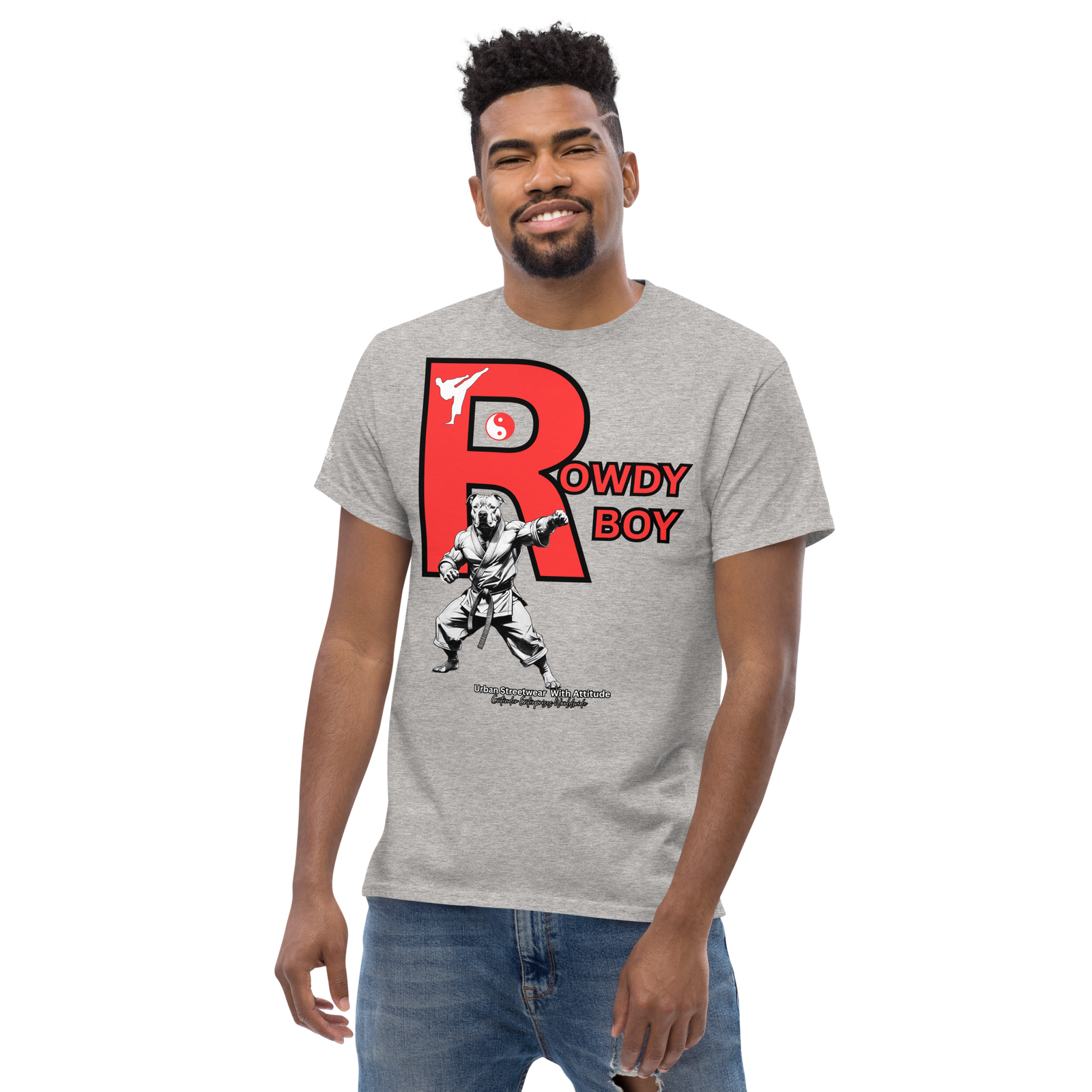 Rowdy Boy "Karate Pit Bull" Unisex Classic Tee - Image 191