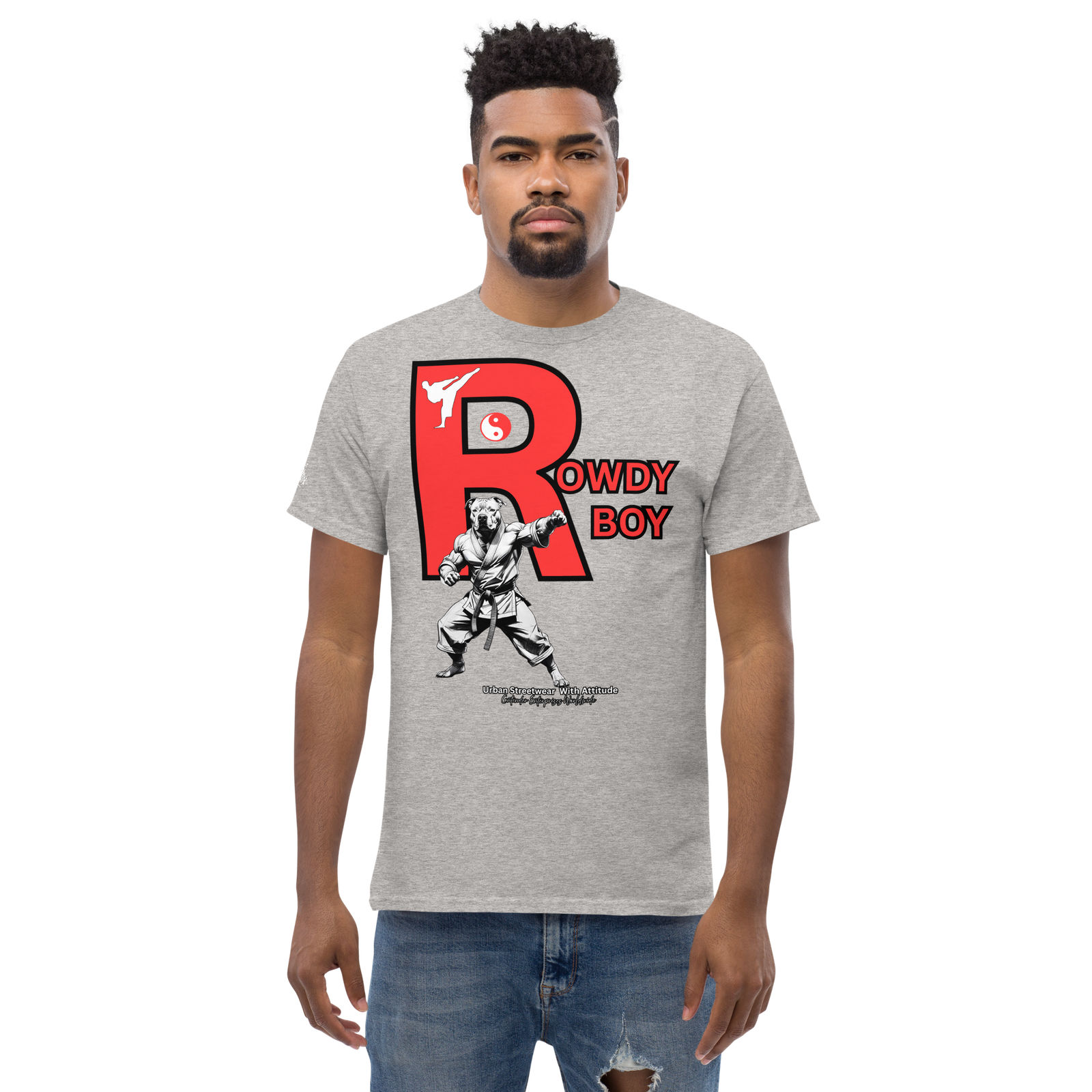 Rowdy Boy "Karate Pit Bull" Unisex Classic Tee - Image 190