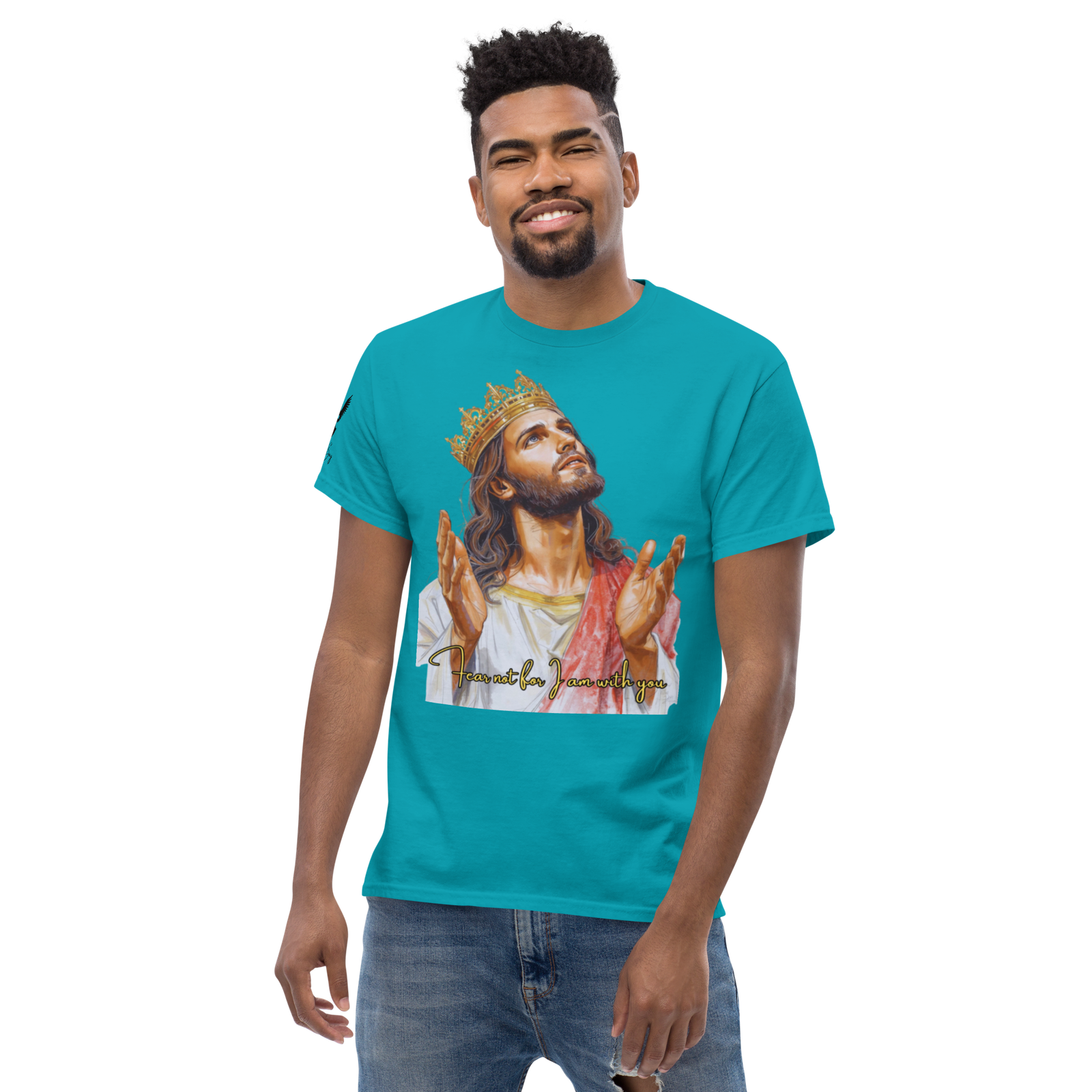 Rowdy Boy "Fear Not For I Am With You" (Jesus) Unisex Classic Tee - Image 62