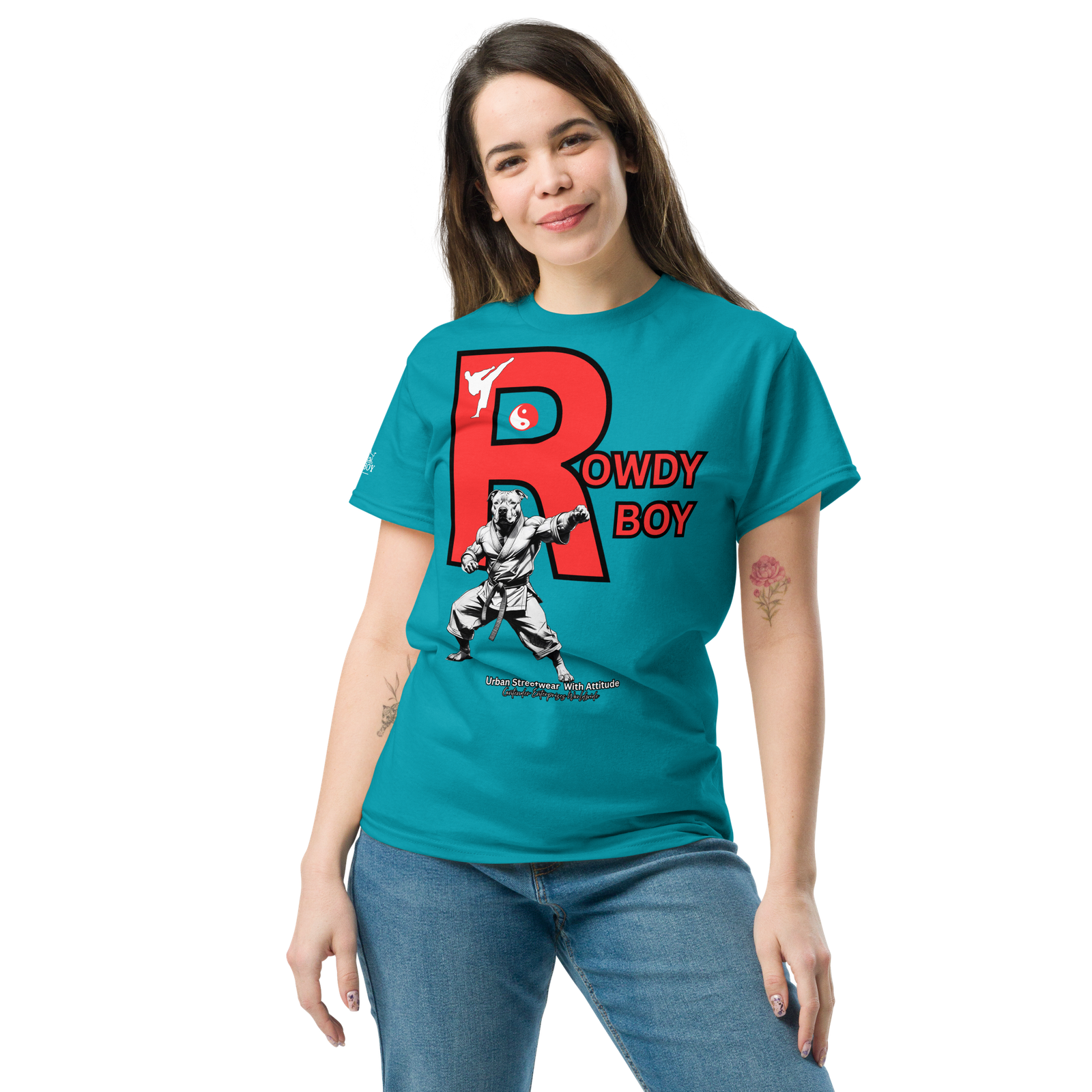 Rowdy Boy "Karate Pit Bull" Unisex Classic Tee - Image 130