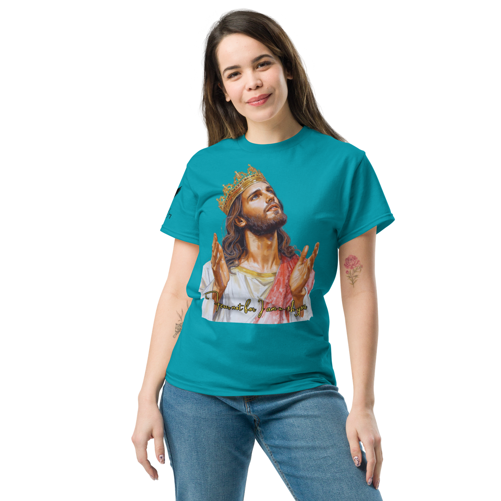 Rowdy Boy "Fear Not For I Am With You" (Jesus) Unisex Classic Tee - Image 55