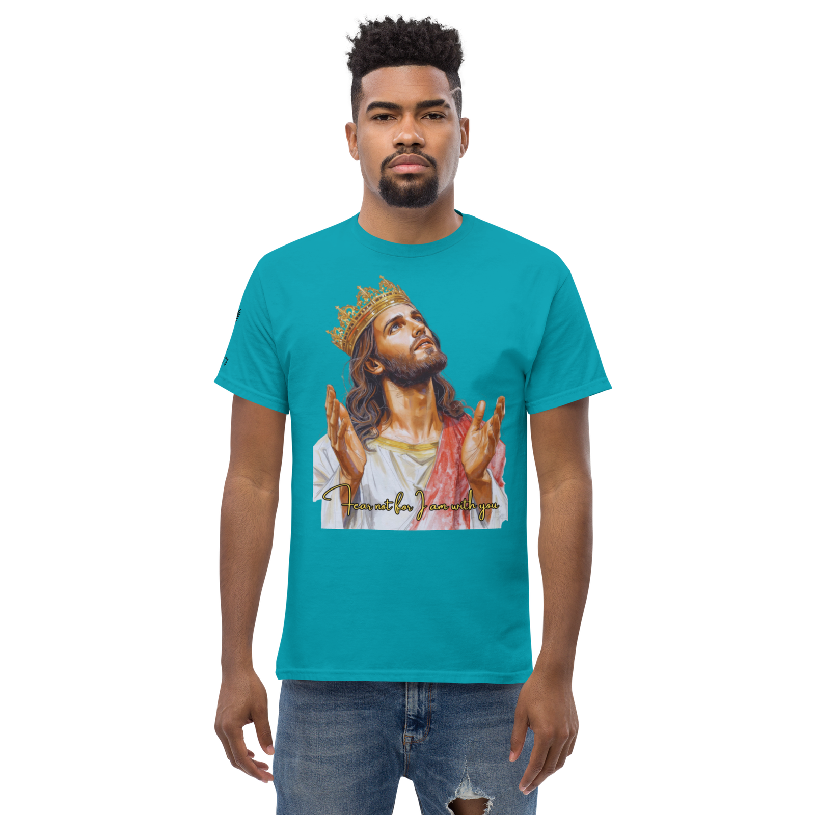 Rowdy Boy "Fear Not For I Am With You" (Jesus) Unisex Classic Tee - Image 66