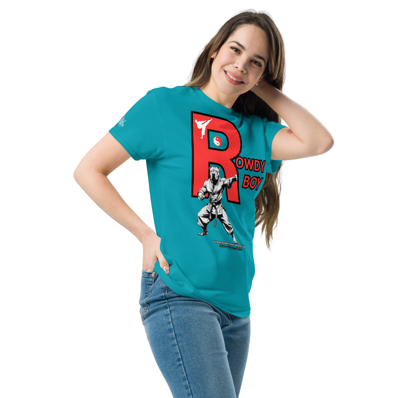 Rowdy Boy "Karate Pit Bull" Unisex Classic Tee - Image 129