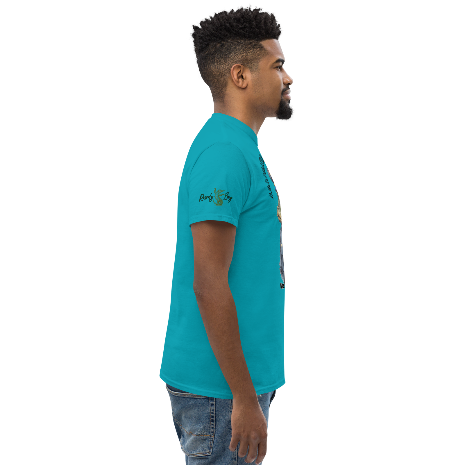 Rowdy Boy "Alligateor Alcatraz???" (What A Great Fuckin Idea!) Unisex Classic Tee - Image 25