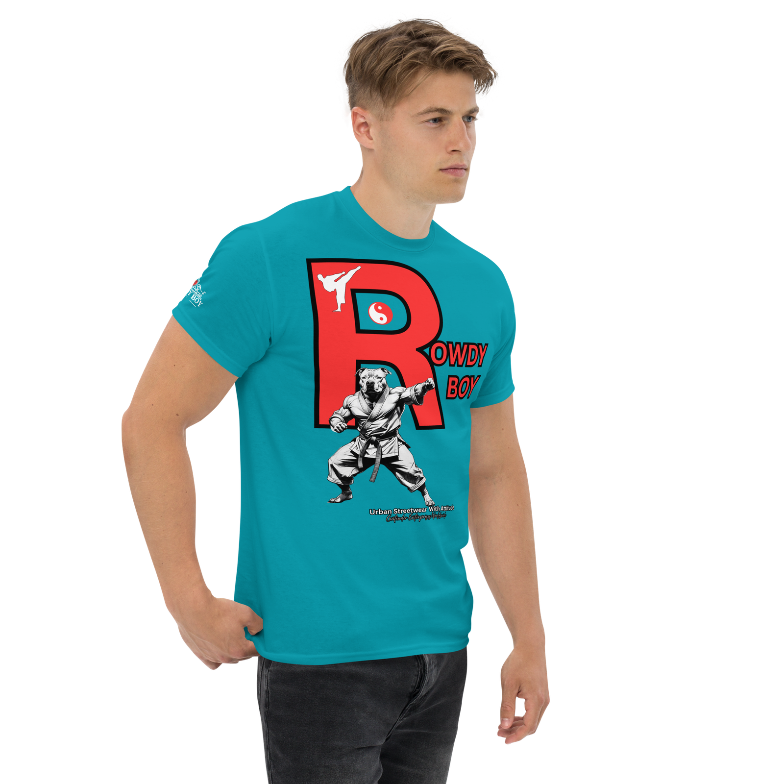 Rowdy Boy "Karate Pit Bull" Unisex Classic Tee - Image 133