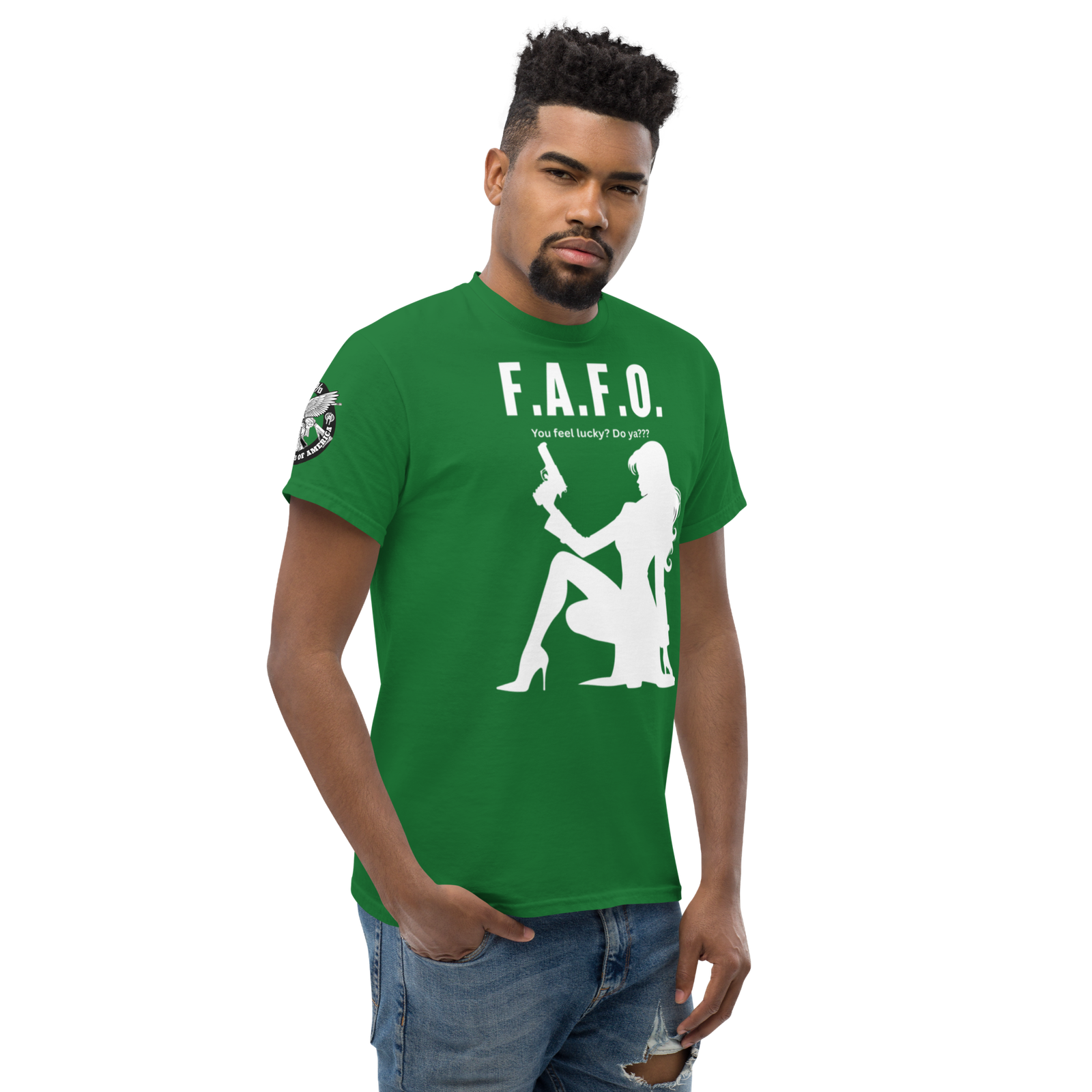 Rowdy Boy "F.A.F.O. Fuck Around & Find Out" (Do You Feel Lucky?) Unisex Classic Tee - Image 129