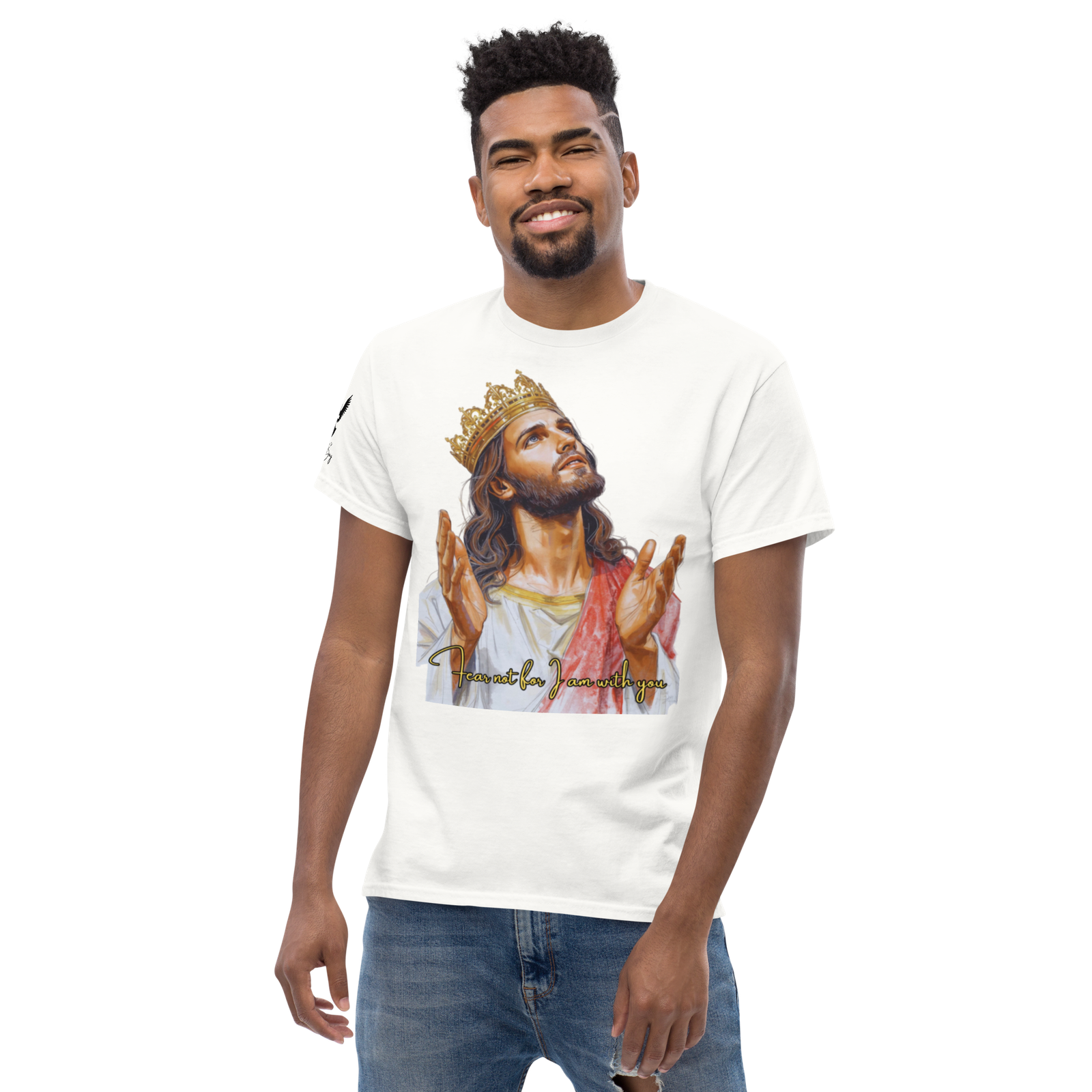 Rowdy Boy "Fear Not For I Am With You" (Jesus) Unisex Classic Tee - Image 203