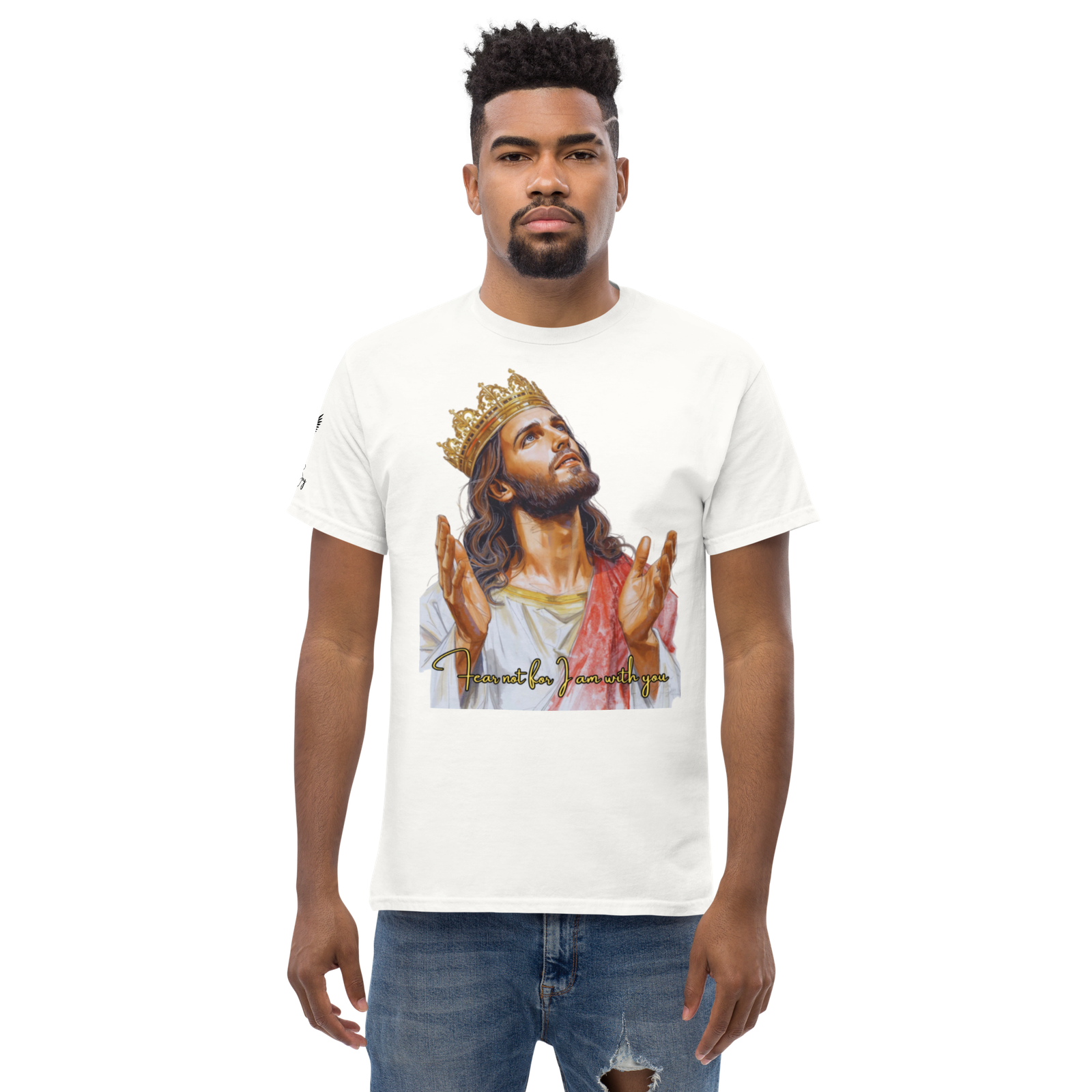 Rowdy Boy "Fear Not For I Am With You" (Jesus) Unisex Classic Tee - Image 205