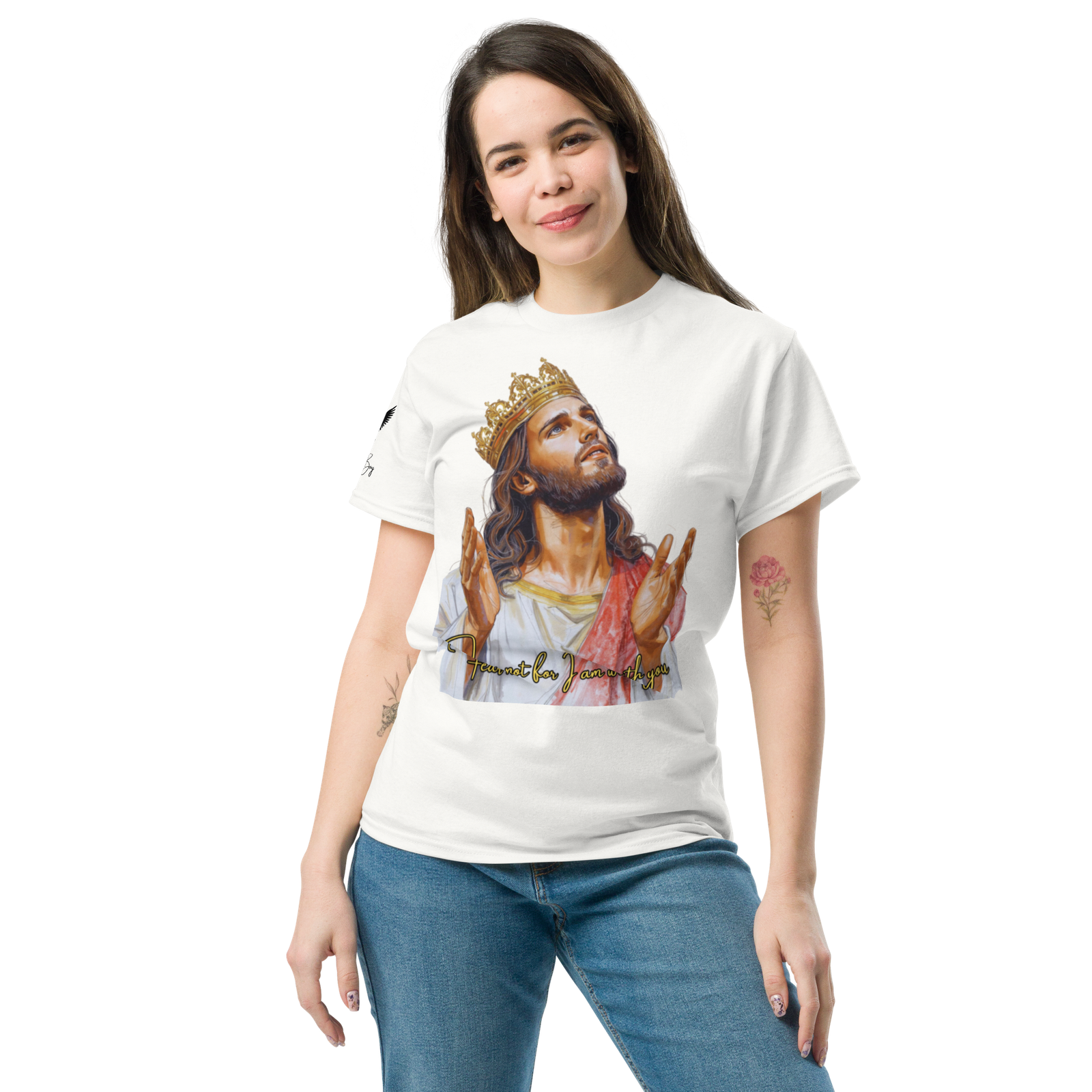 Rowdy Boy "Fear Not For I Am With You" (Jesus) Unisex Classic Tee - Image 207