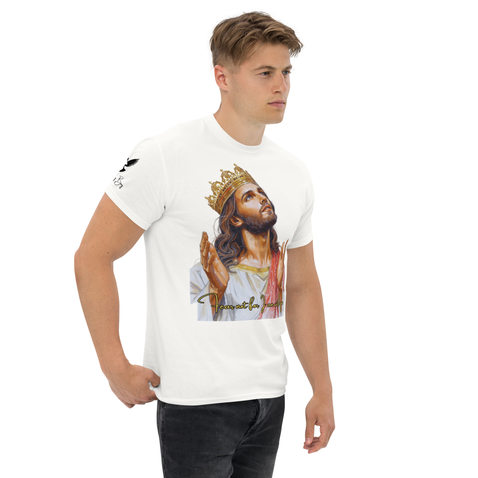 Rowdy Boy "Fear Not For I Am With You" (Jesus) Unisex Classic Tee - Image 195