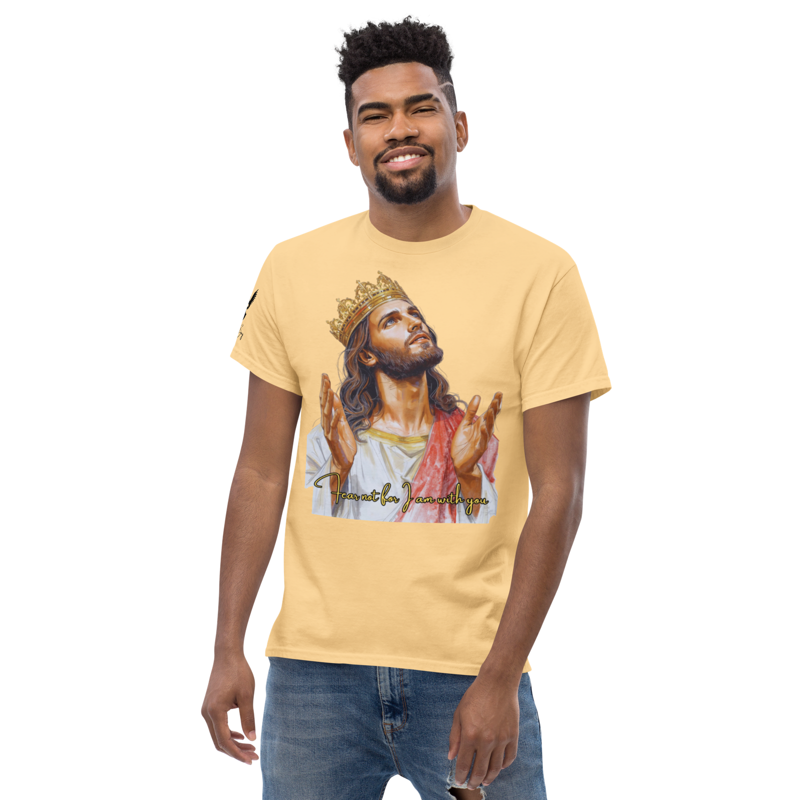 Rowdy Boy "Fear Not For I Am With You" (Jesus) Unisex Classic Tee - Image 177