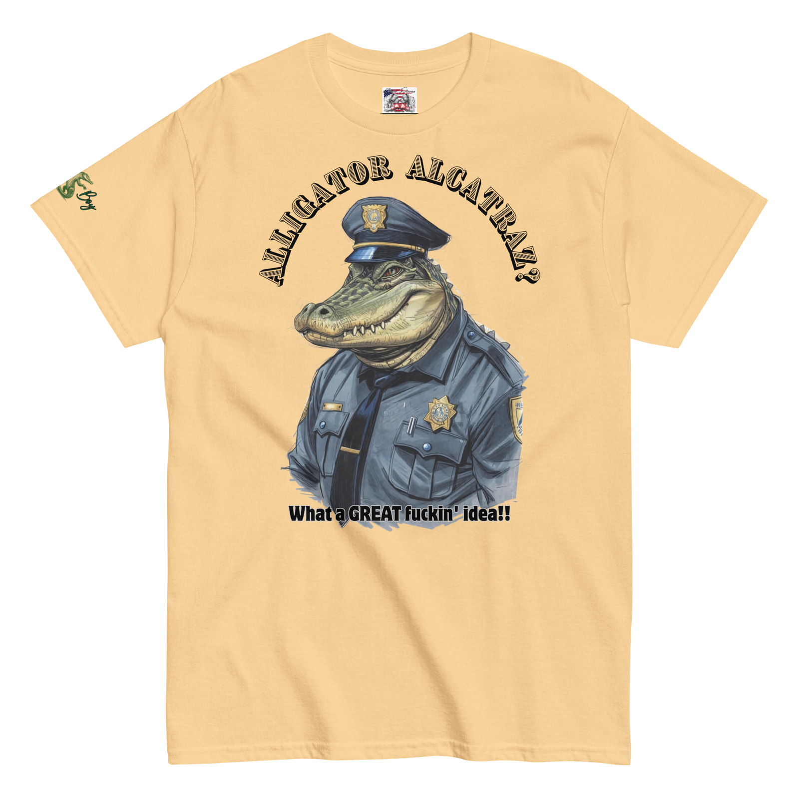 Rowdy Boy "Alligateor Alcatraz???" (What A Great Fuckin Idea!) Unisex Classic Tee - Image 174