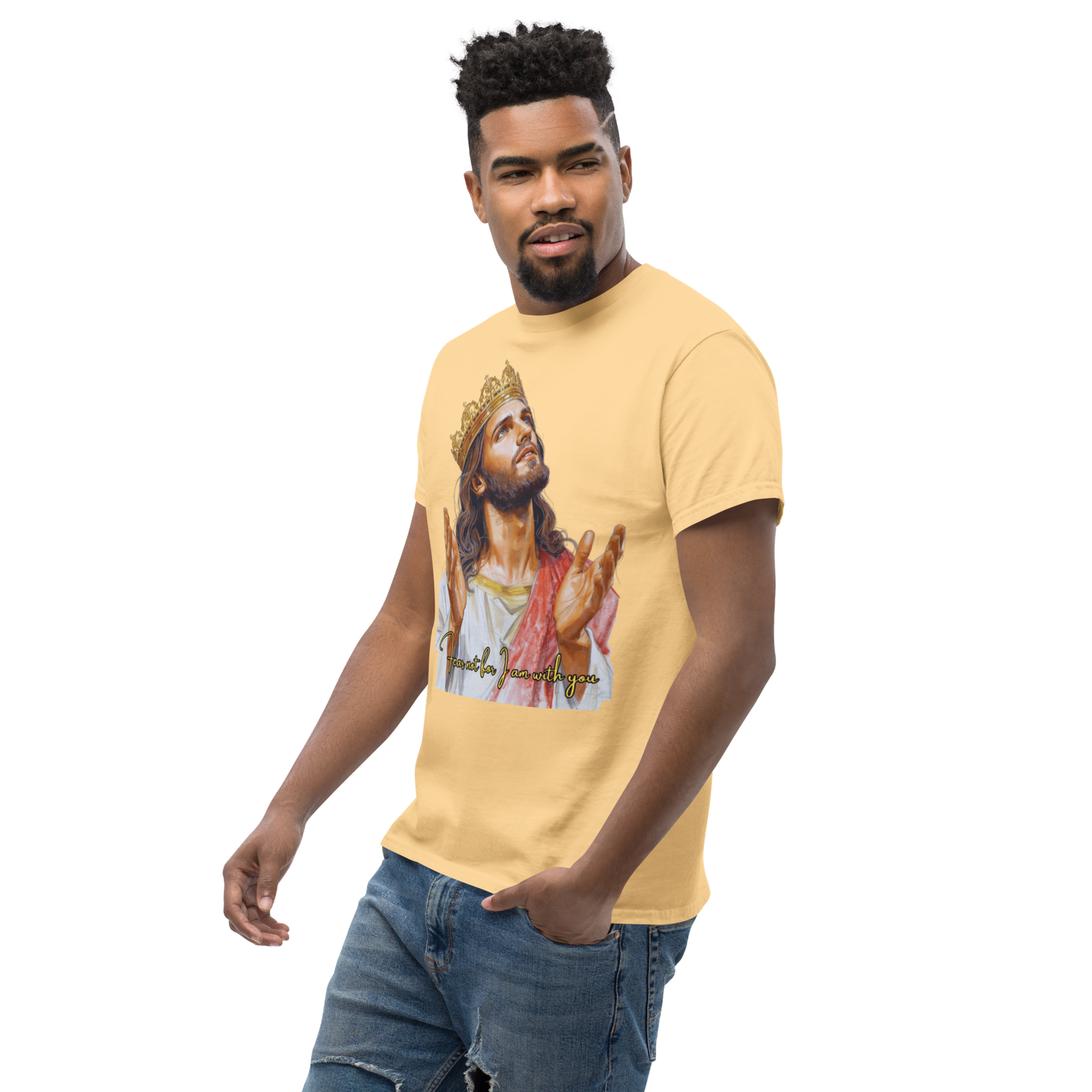 Rowdy Boy "Fear Not For I Am With You" (Jesus) Unisex Classic Tee - Image 179