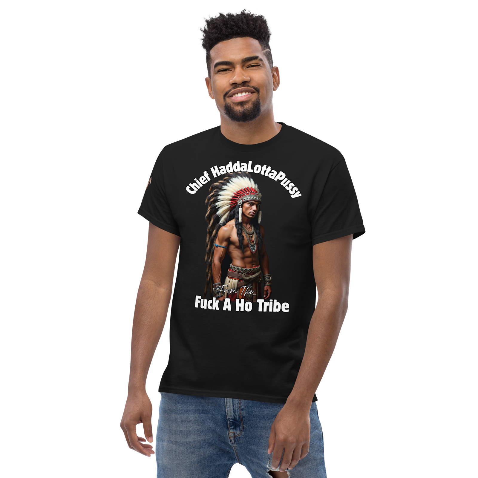 Rowdy Boy "Chief Haddalottapussy" Men's Classic Tee - Image 22