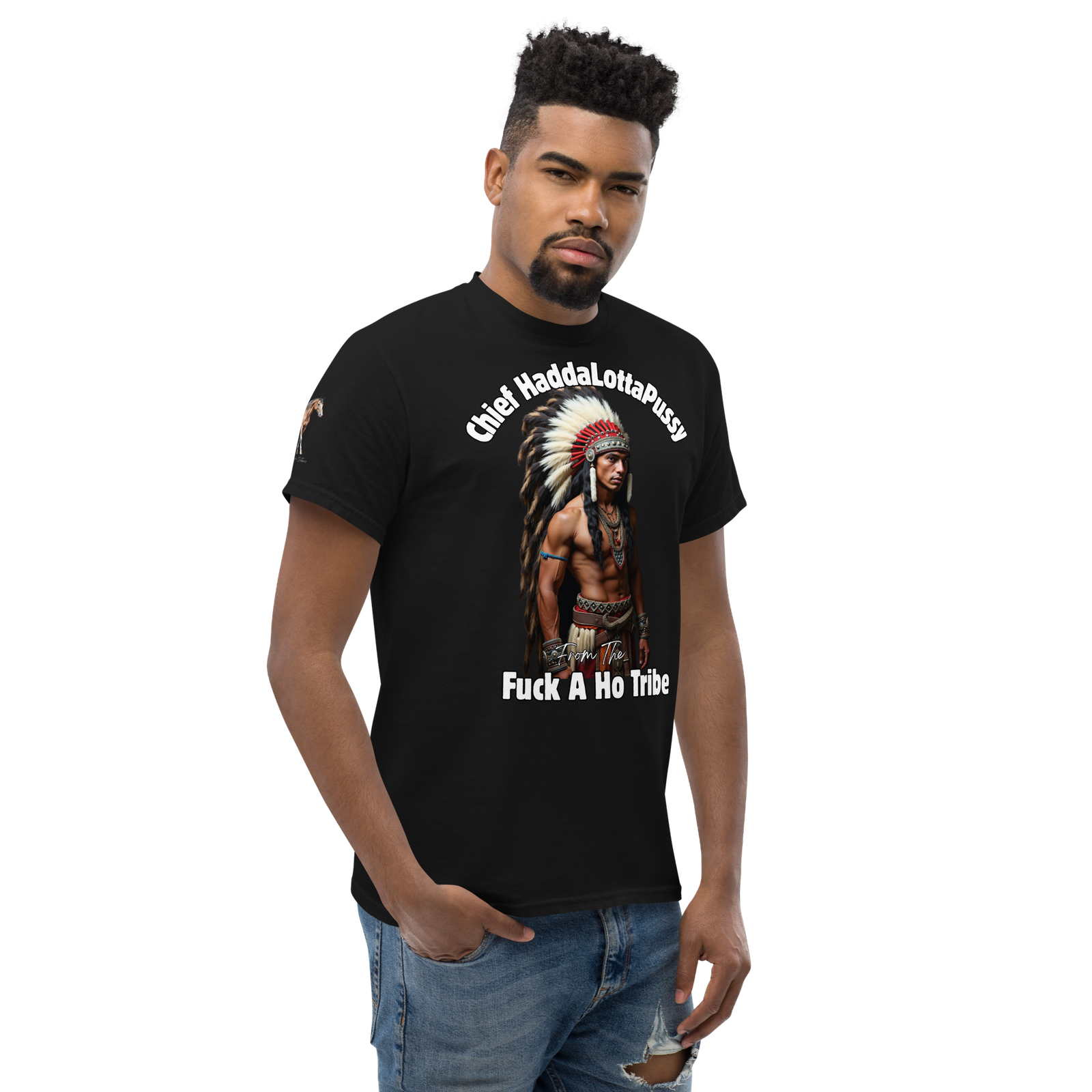Rowdy Boy "Chief Haddalottapussy" Men's Classic Tee - Image 16