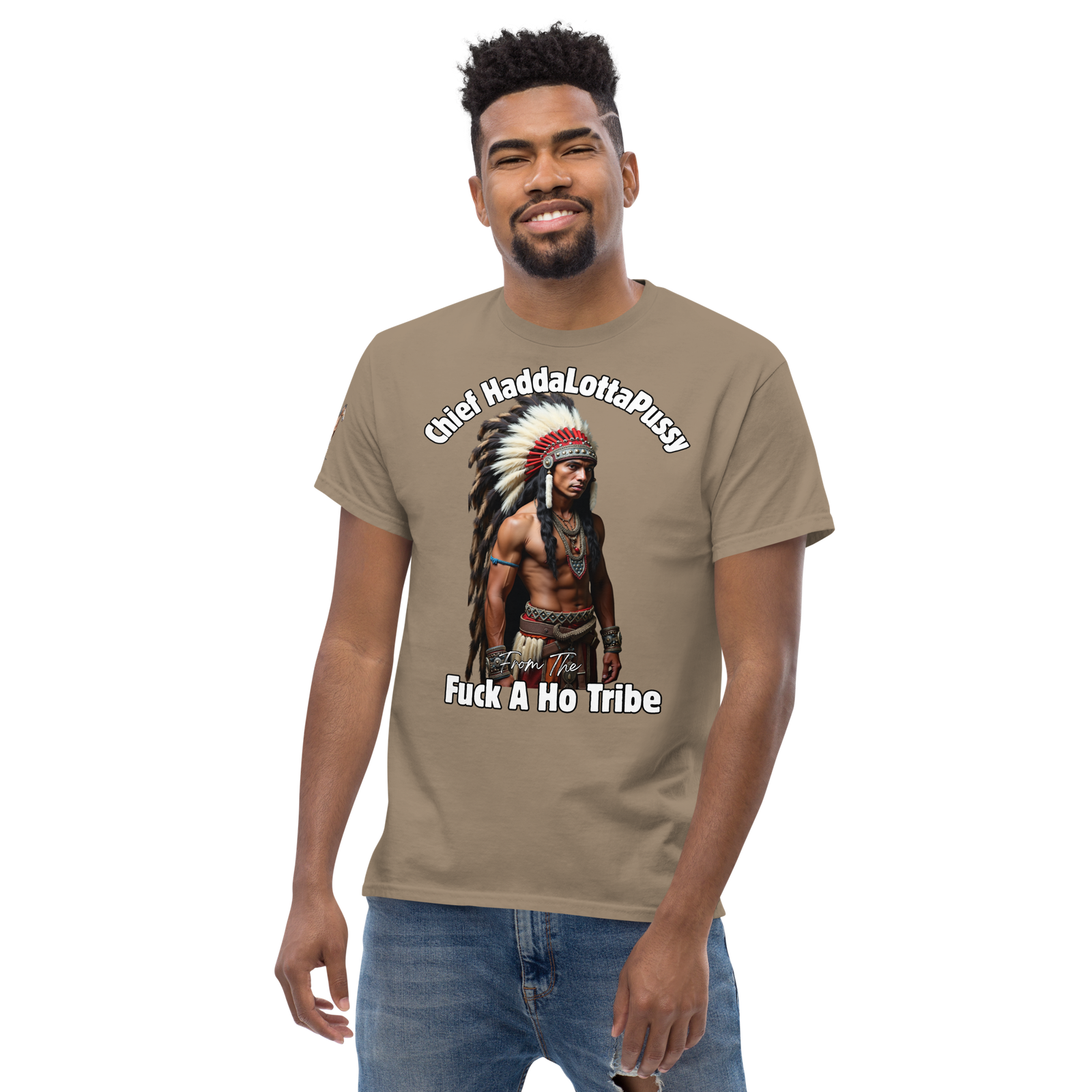 Rowdy Boy "Chief Haddalottapussy" Men's Classic Tee - Image 108