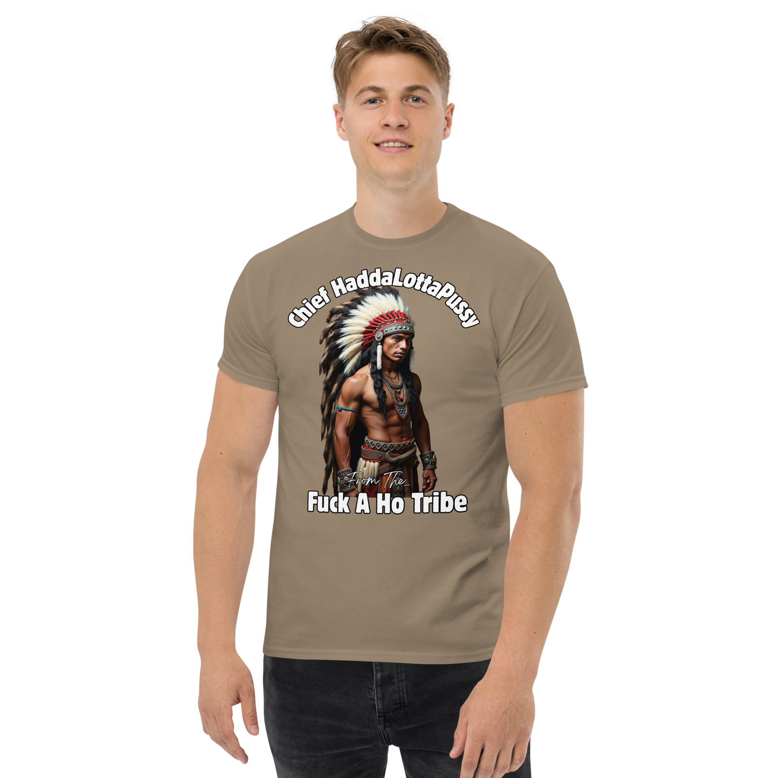 Rowdy Boy "Chief Haddalottapussy" Men's Classic Tee - Image 106