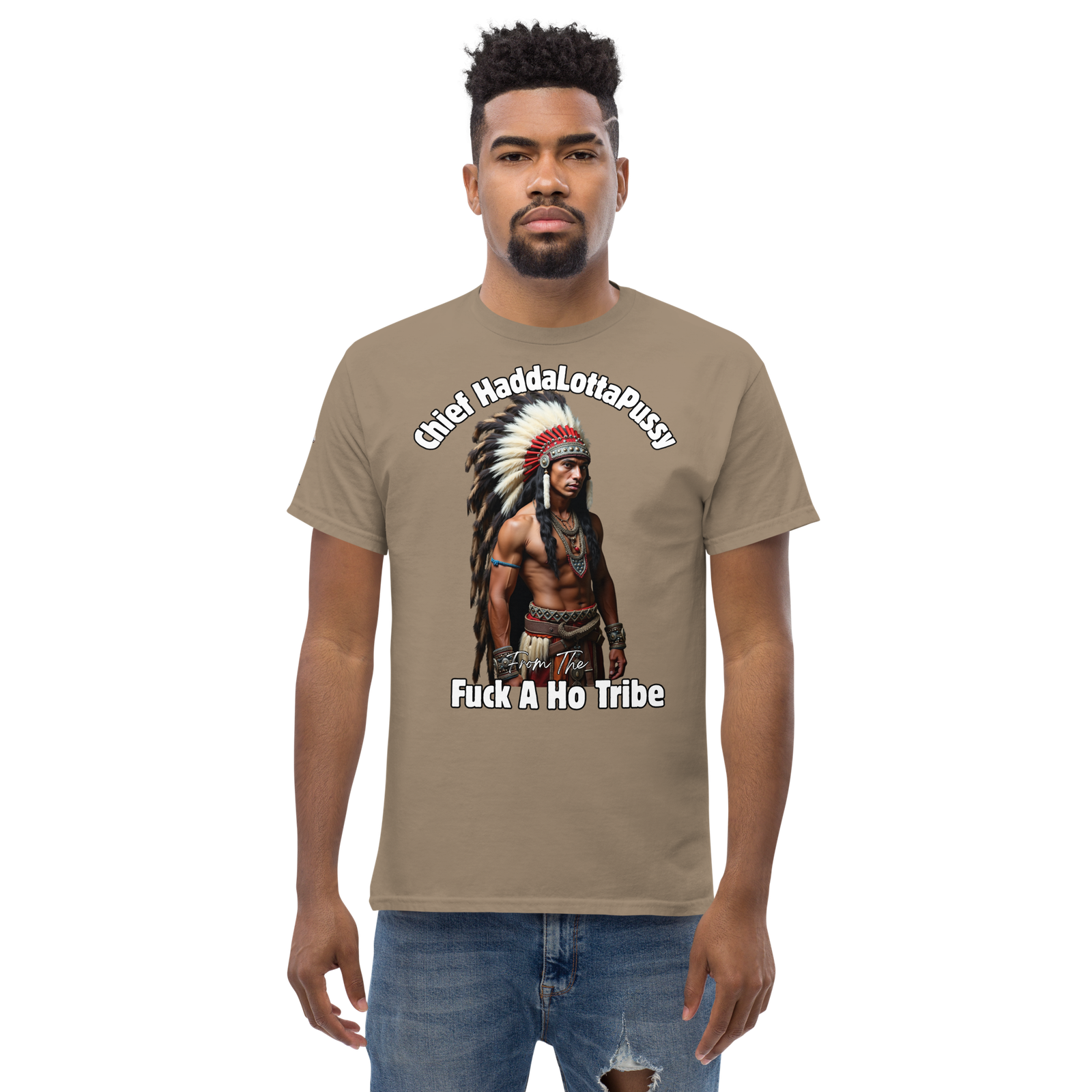 Rowdy Boy "Chief Haddalottapussy" Men's Classic Tee - Image 107