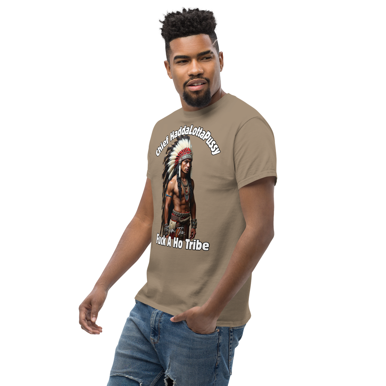 Rowdy Boy "Chief Haddalottapussy" Men's Classic Tee - Image 103