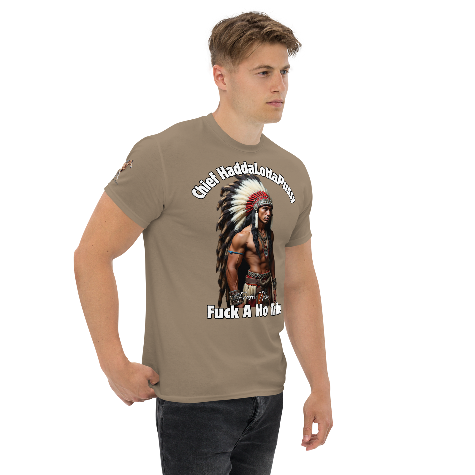 Rowdy Boy "Chief Haddalottapussy" Men's Classic Tee - Image 98