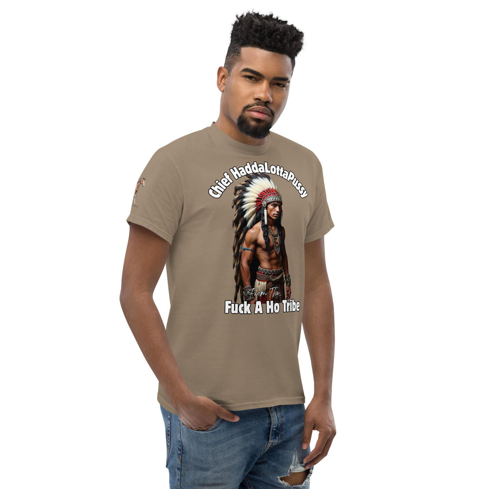 Rowdy Boy "Chief Haddalottapussy" Men's Classic Tee - Image 101