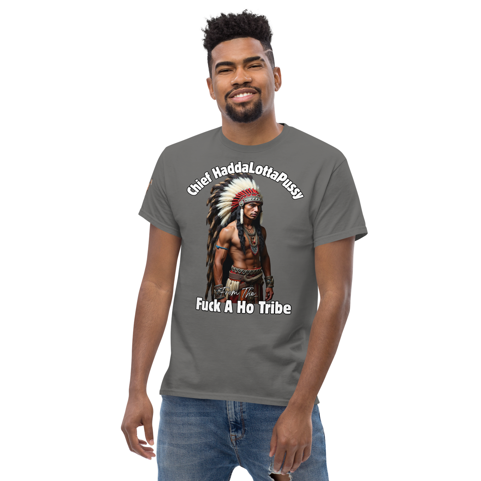 Rowdy Boy "Chief Haddalottapussy" Men's Classic Tee - Image 77