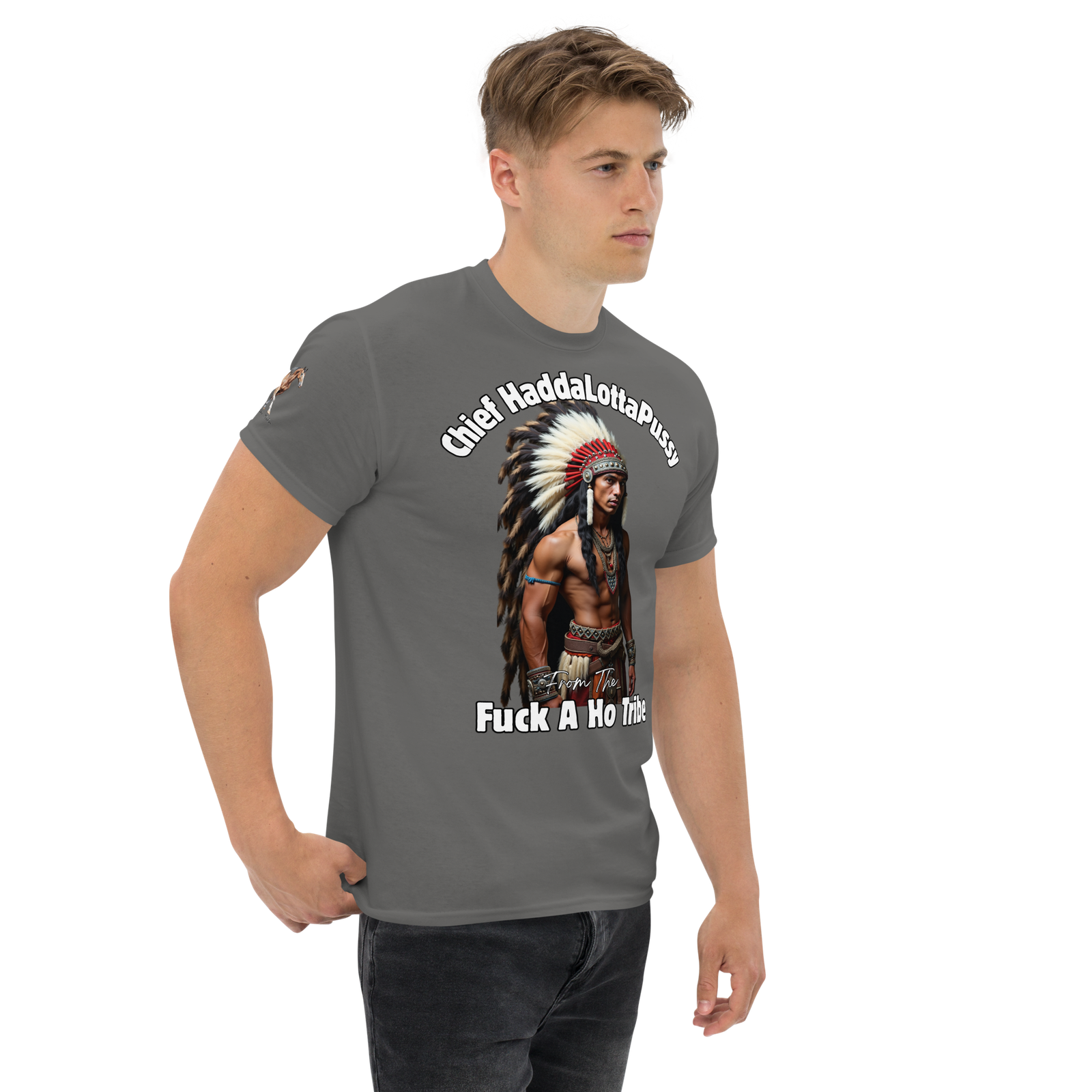 Rowdy Boy "Chief Haddalottapussy" Men's Classic Tee - Image 67