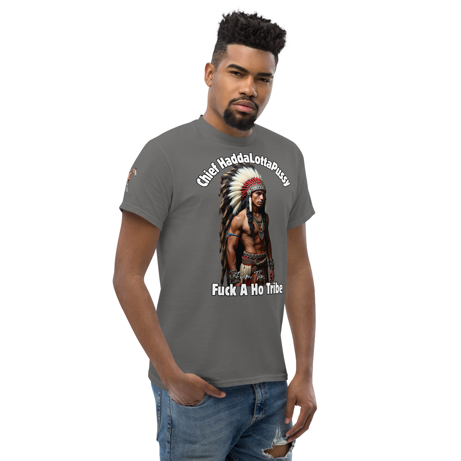 Rowdy Boy "Chief Haddalottapussy" Men's Classic Tee - Image 70
