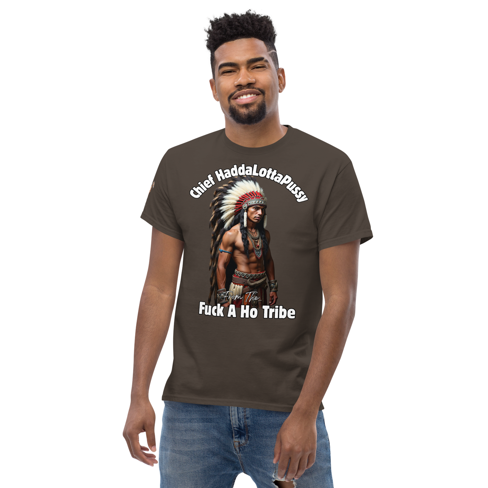 Rowdy Boy "Chief Haddalottapussy" Men's Classic Tee - Image 55