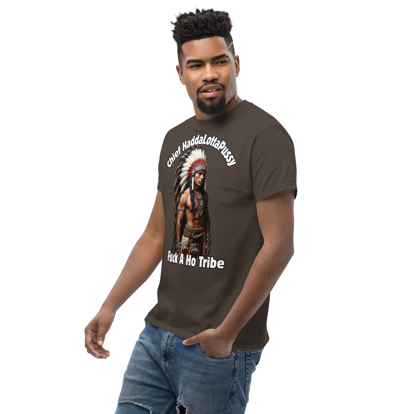 Rowdy Boy "Chief Haddalottapussy" Men's Classic Tee - Image 50