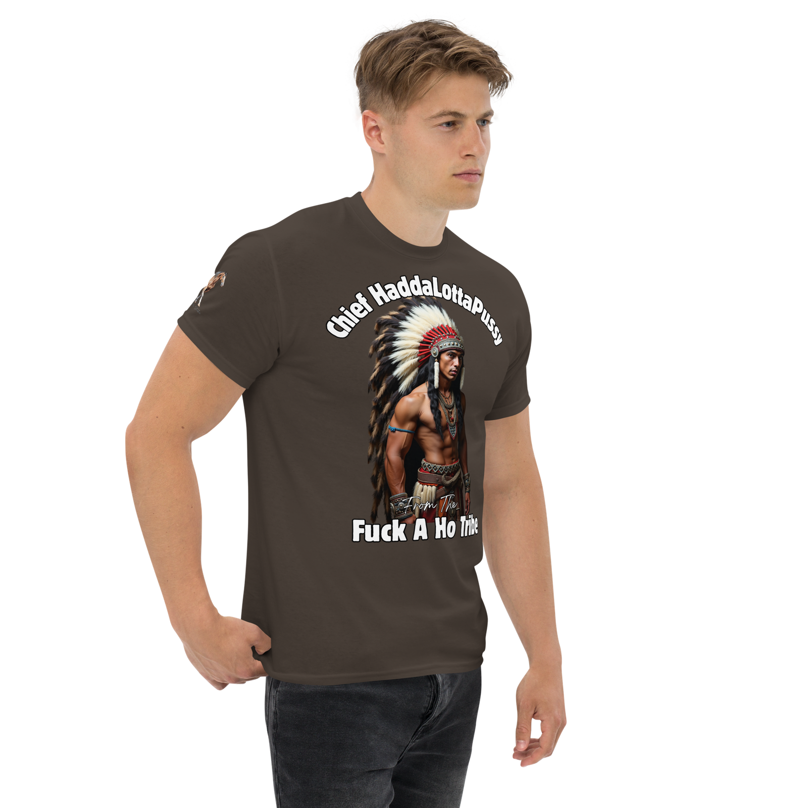 Rowdy Boy "Chief Haddalottapussy" Men's Classic Tee - Image 45