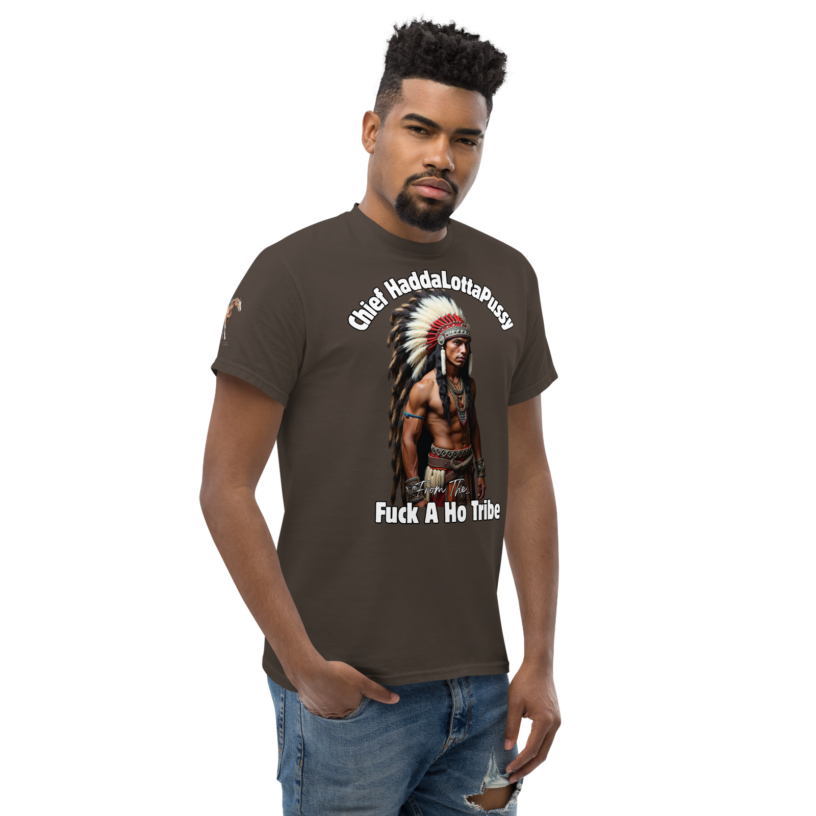 Rowdy Boy "Chief Haddalottapussy" Men's Classic Tee - Image 48