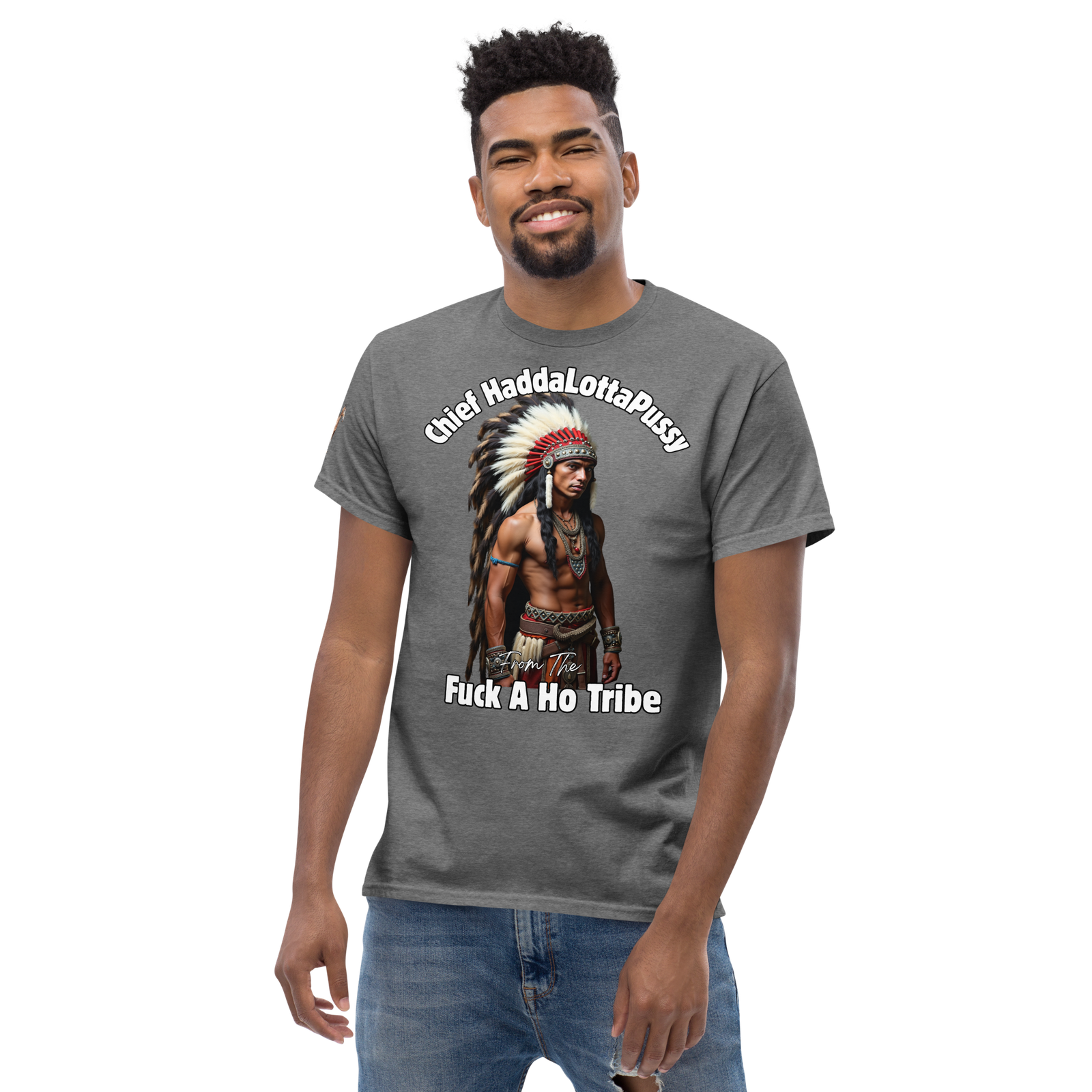Rowdy Boy "Chief Haddalottapussy" Men's Classic Tee - Image 94