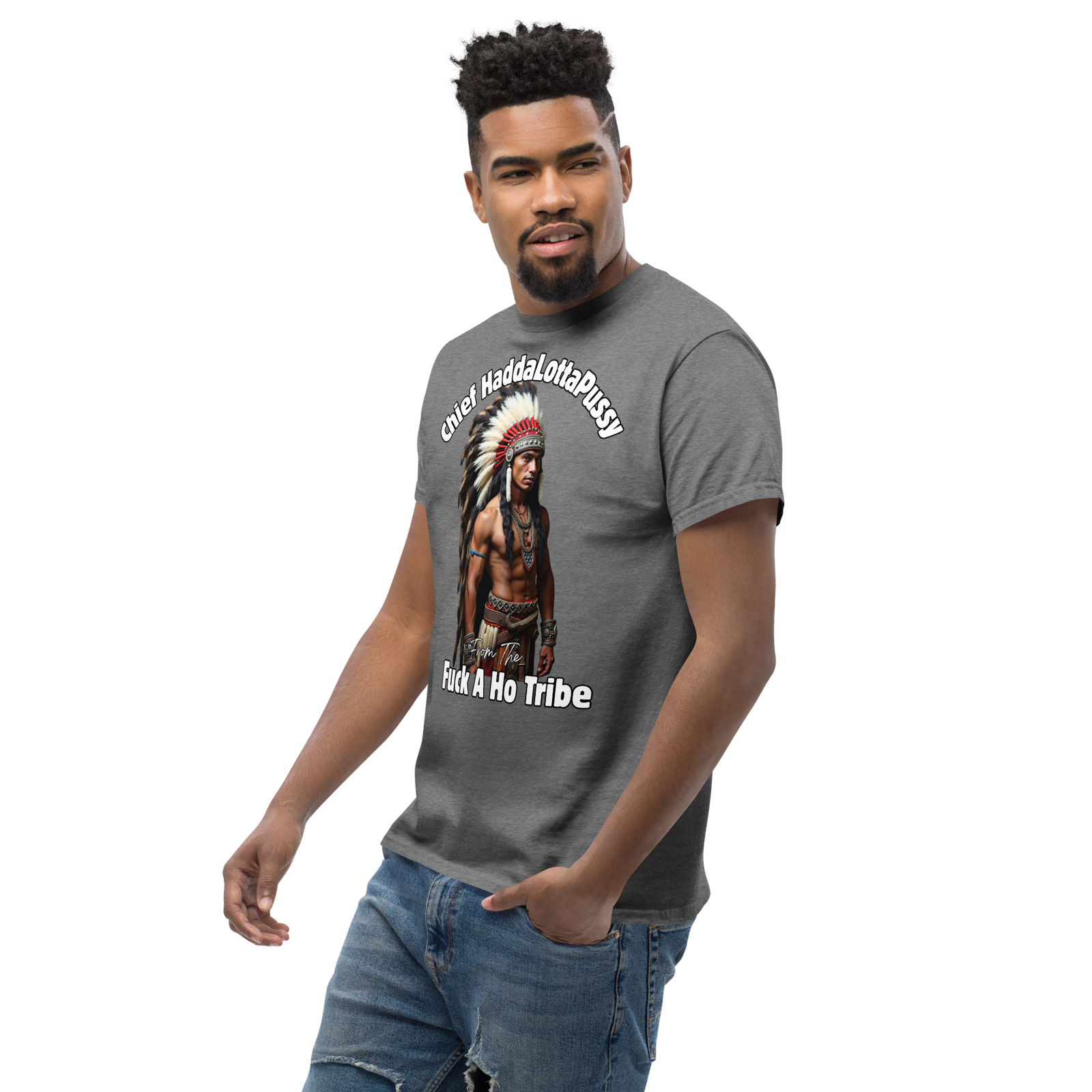 Rowdy Boy "Chief Haddalottapussy" Men's Classic Tee - Image 96