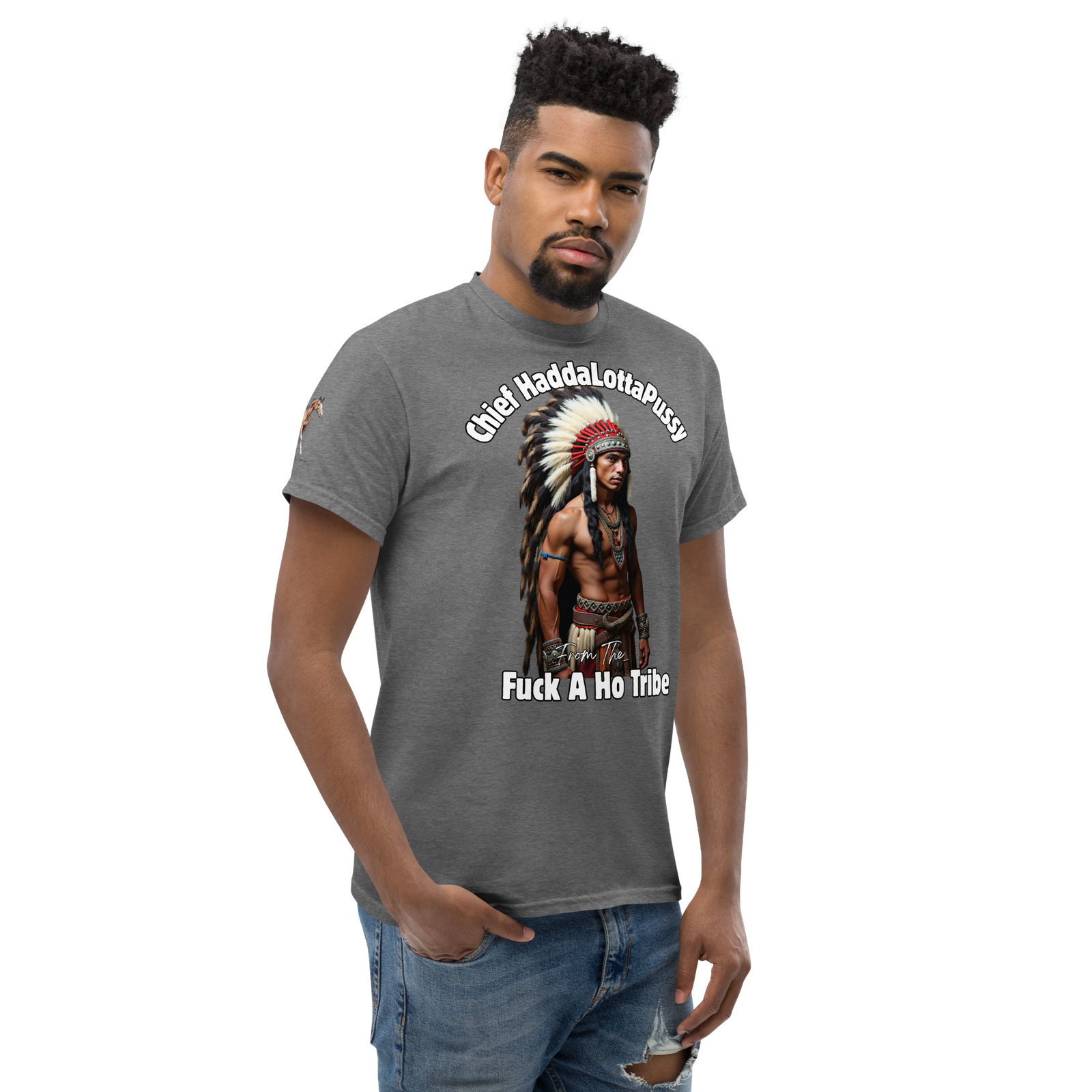 Rowdy Boy "Chief Haddalottapussy" Men's Classic Tee - Image 95
