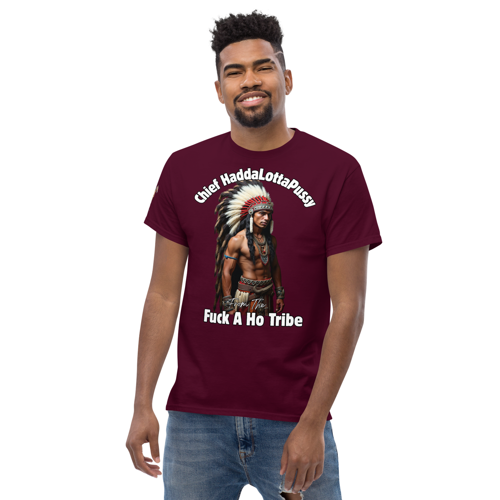 Rowdy Boy "Chief Haddalottapussy" Men's Classic Tee - Image 12