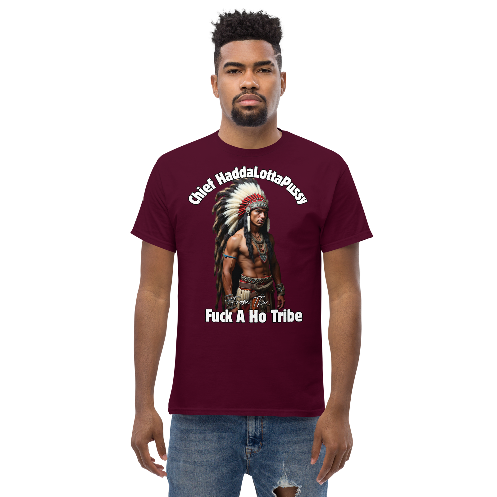 Rowdy Boy "Chief Haddalottapussy" Men's Classic Tee - Image 11