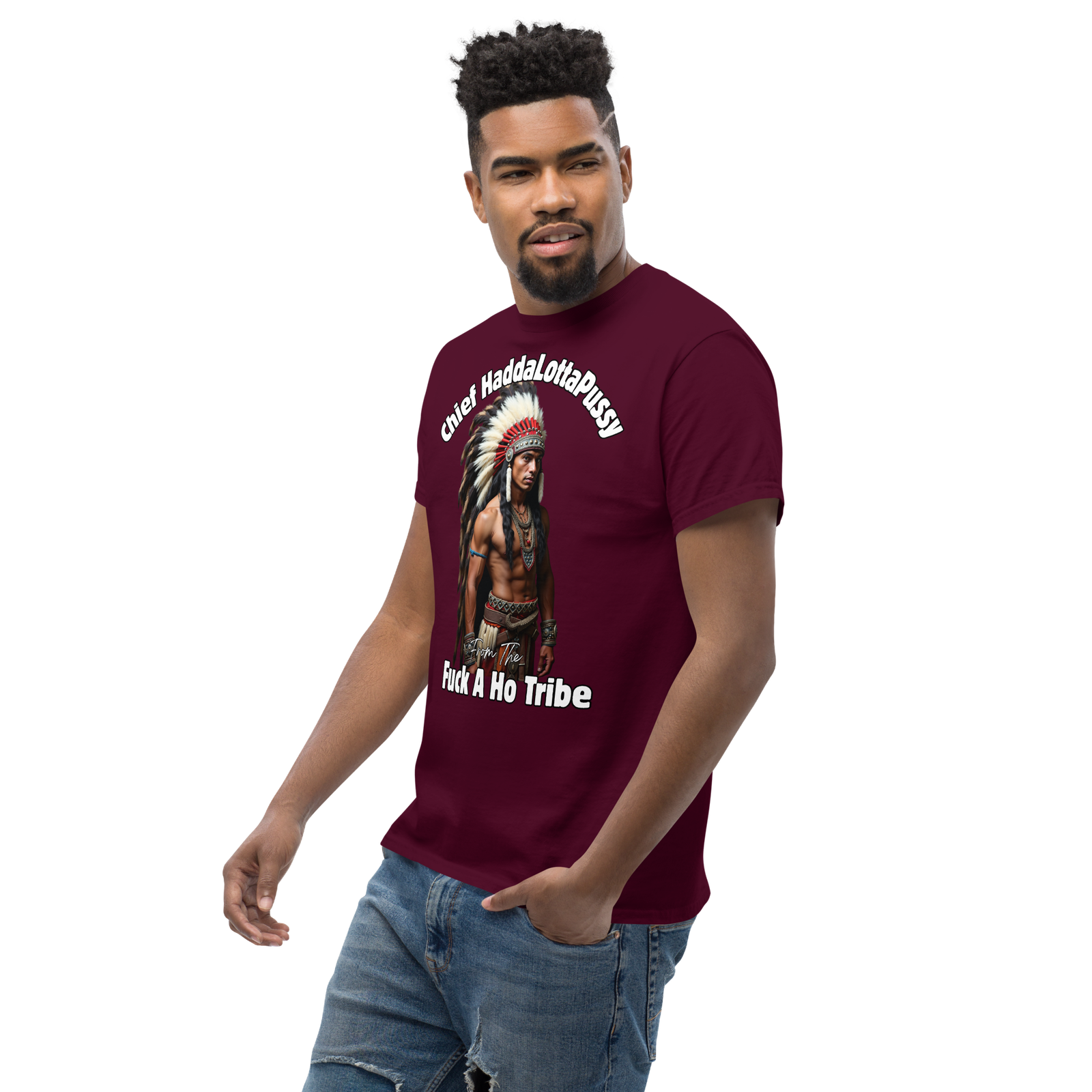 Rowdy Boy "Chief Haddalottapussy" Men's Classic Tee - Image 7