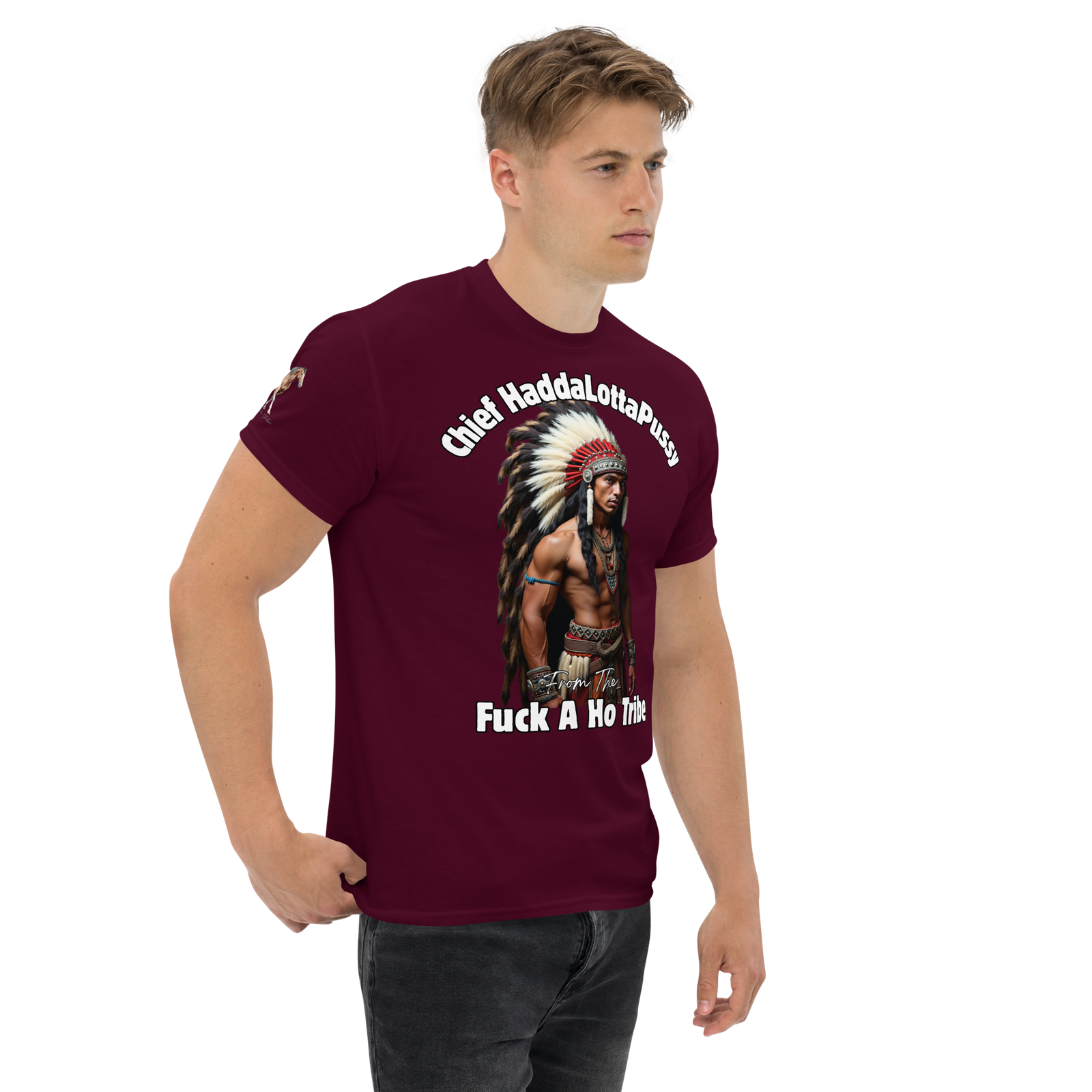Rowdy Boy "Chief Haddalottapussy" Men's Classic Tee - Image 2
