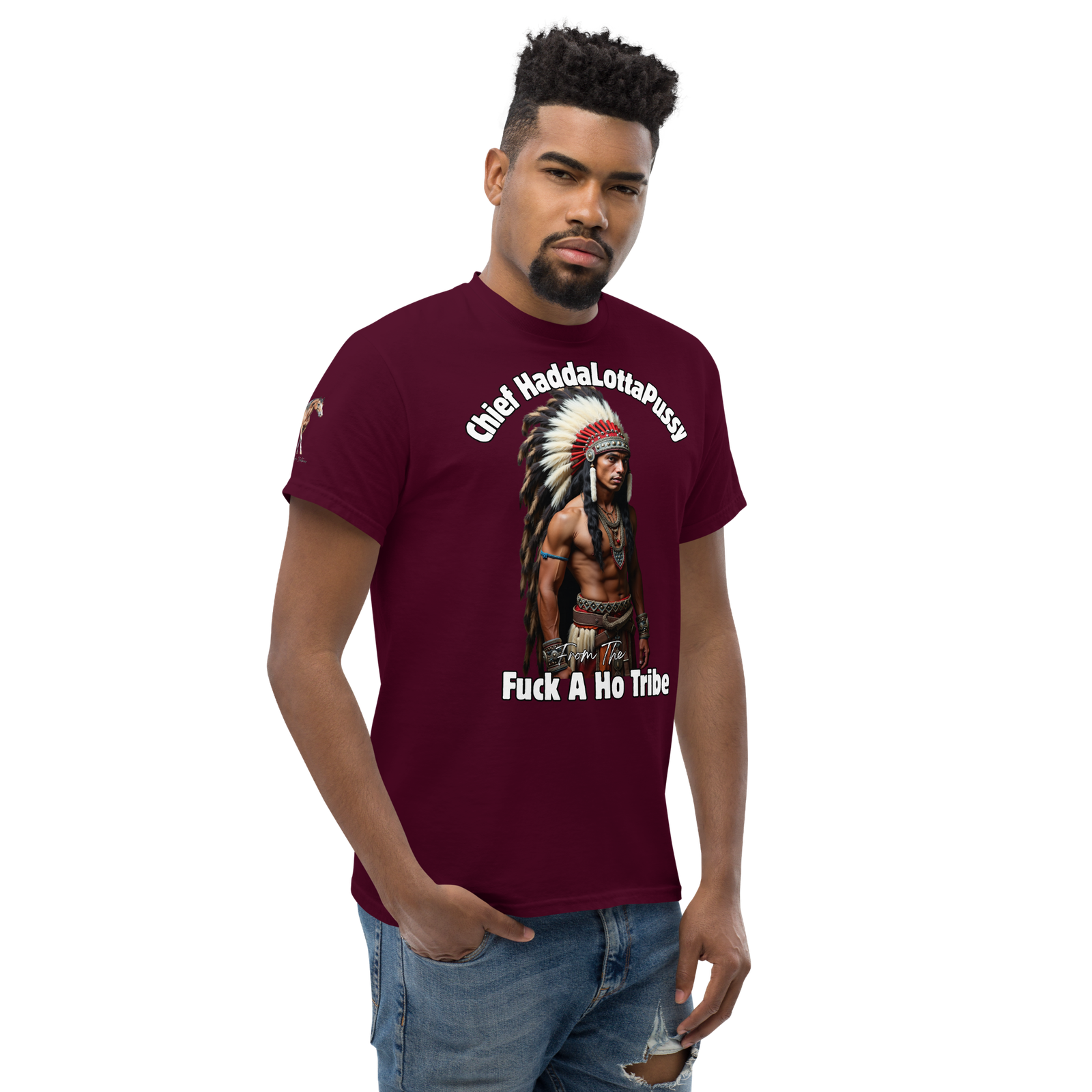 Rowdy Boy "Chief Haddalottapussy" Men's Classic Tee - Image 5