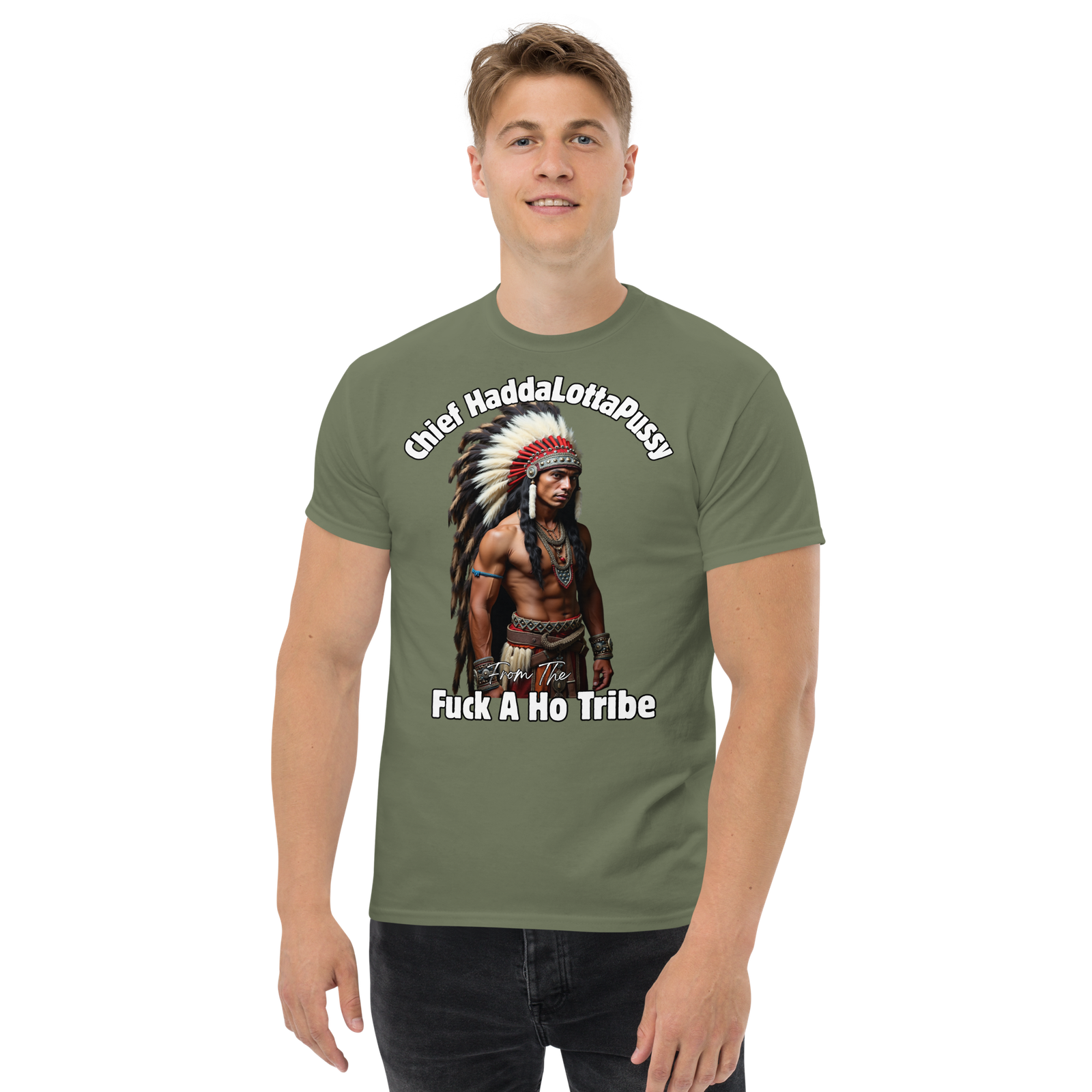 Rowdy Boy "Chief Haddalottapussy" Men's Classic Tee - Image 86