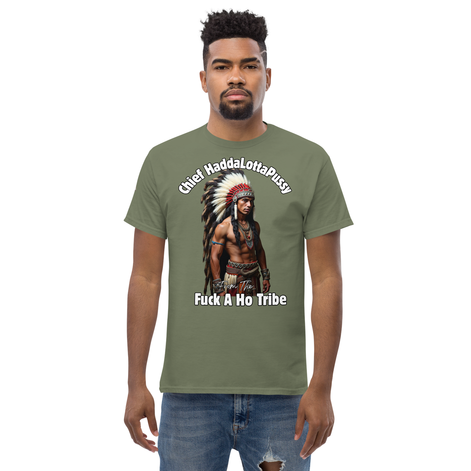 Rowdy Boy "Chief Haddalottapussy" Men's Classic Tee - Image 87