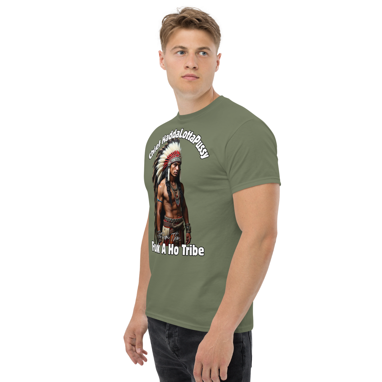 Rowdy Boy "Chief Haddalottapussy" Men's Classic Tee - Image 80